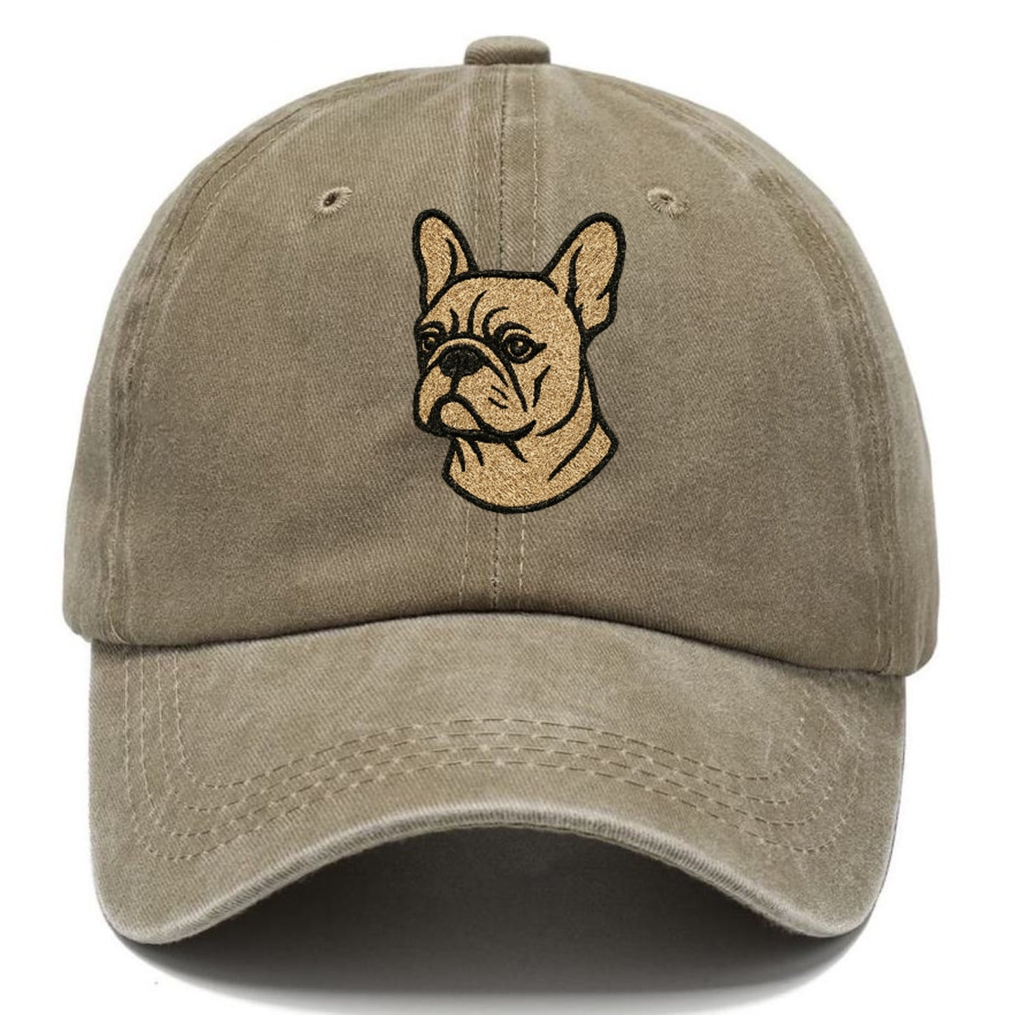 French Bulldog Cream Colored Professional Design Classic Cap - Warm Sand(Khaki)