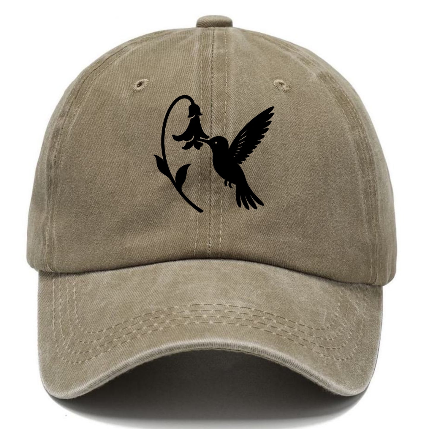 Hummingbird hovering at flower - Classic Cap - Warm Sand(Khaki)
