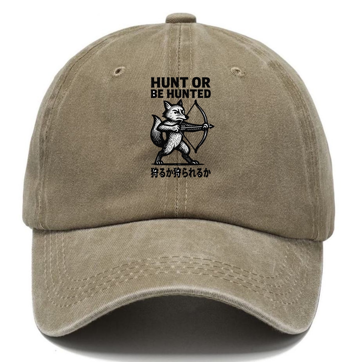 Hunt or Be Hunted - Fox drawing bow and Classic Cap - Warm Sand(Khaki)