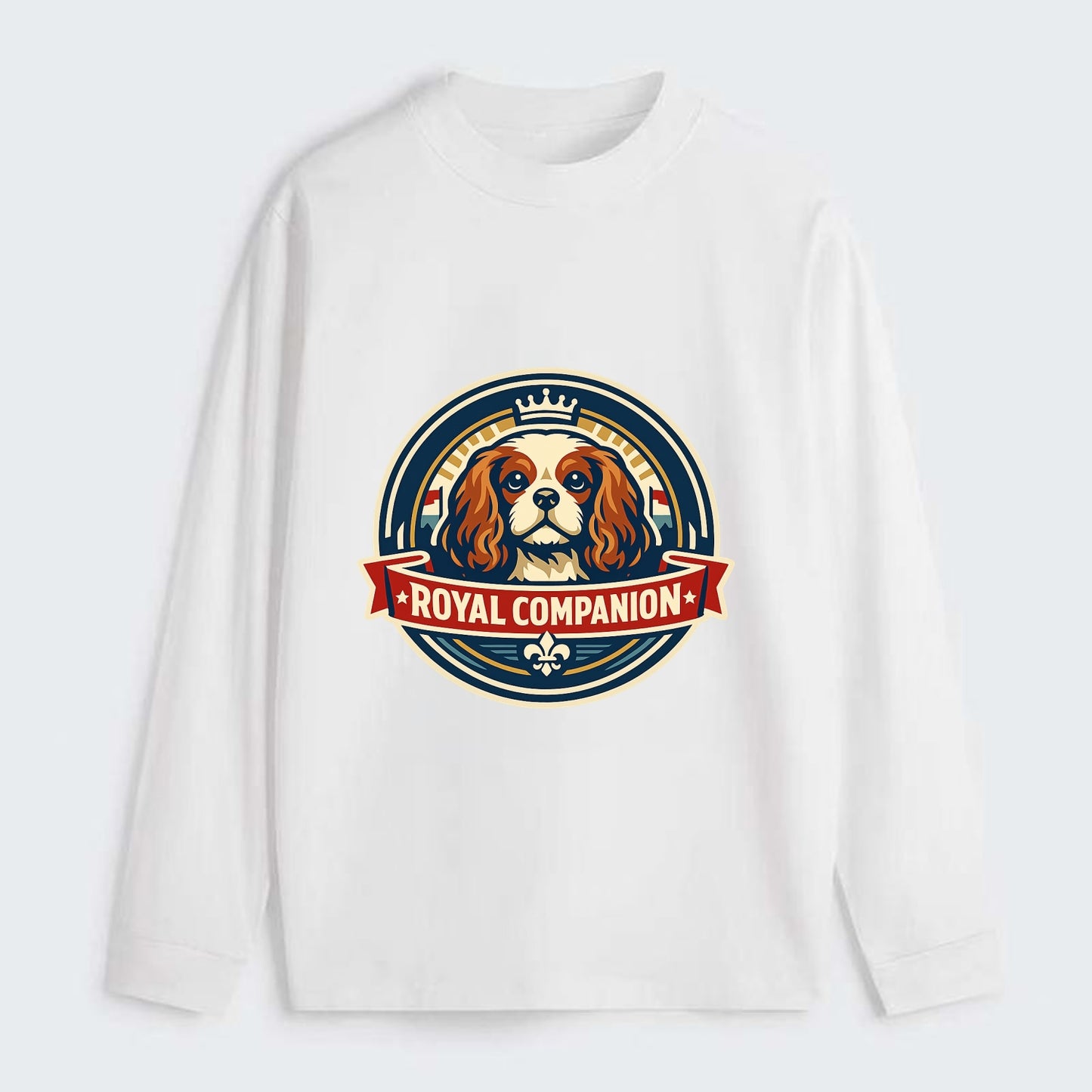 Royal Companion Emblem - Classic Long Sleeve Shirt - White