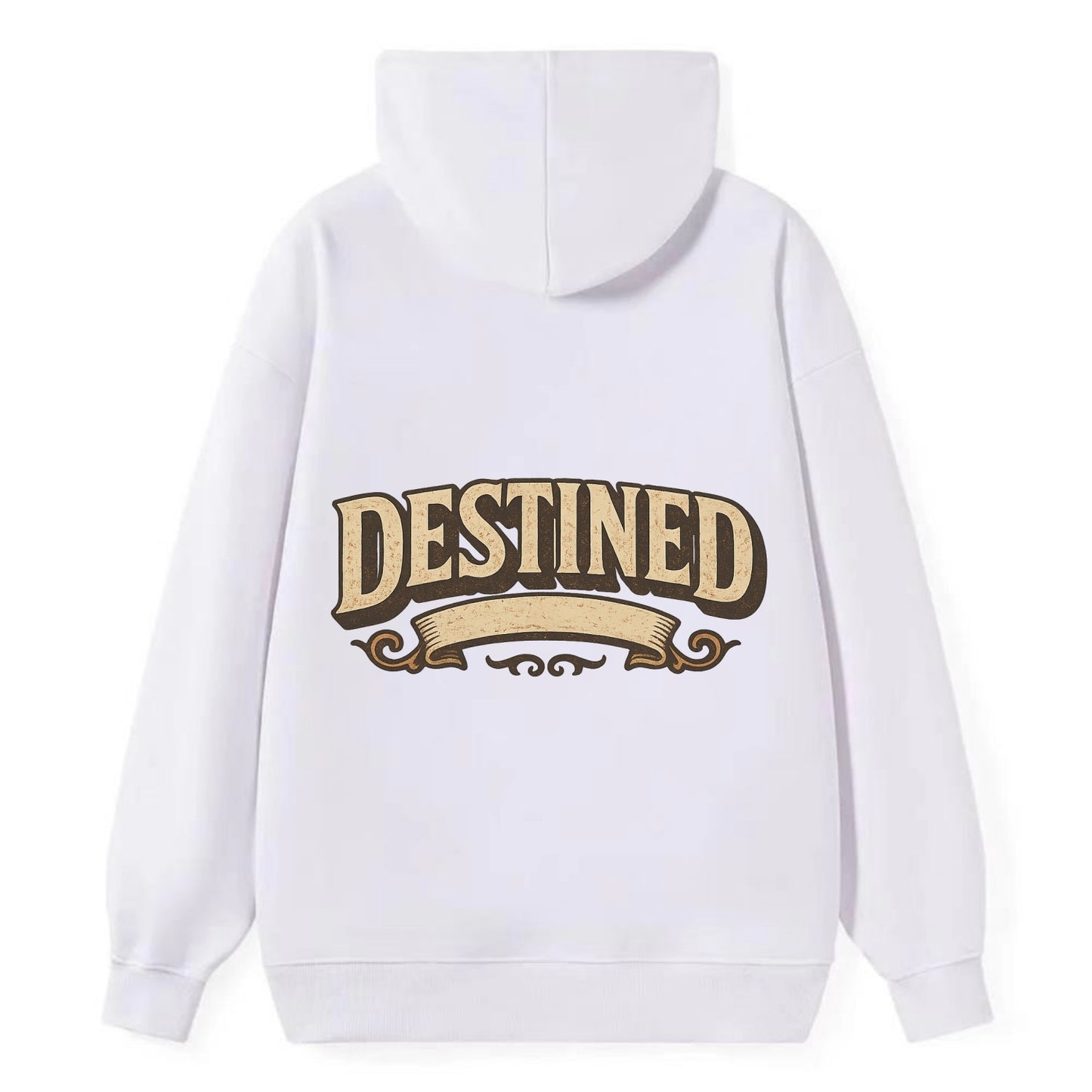 Bold typography design - "DESTINED" - fated for greatness - Classic Pullover Hoodie - White