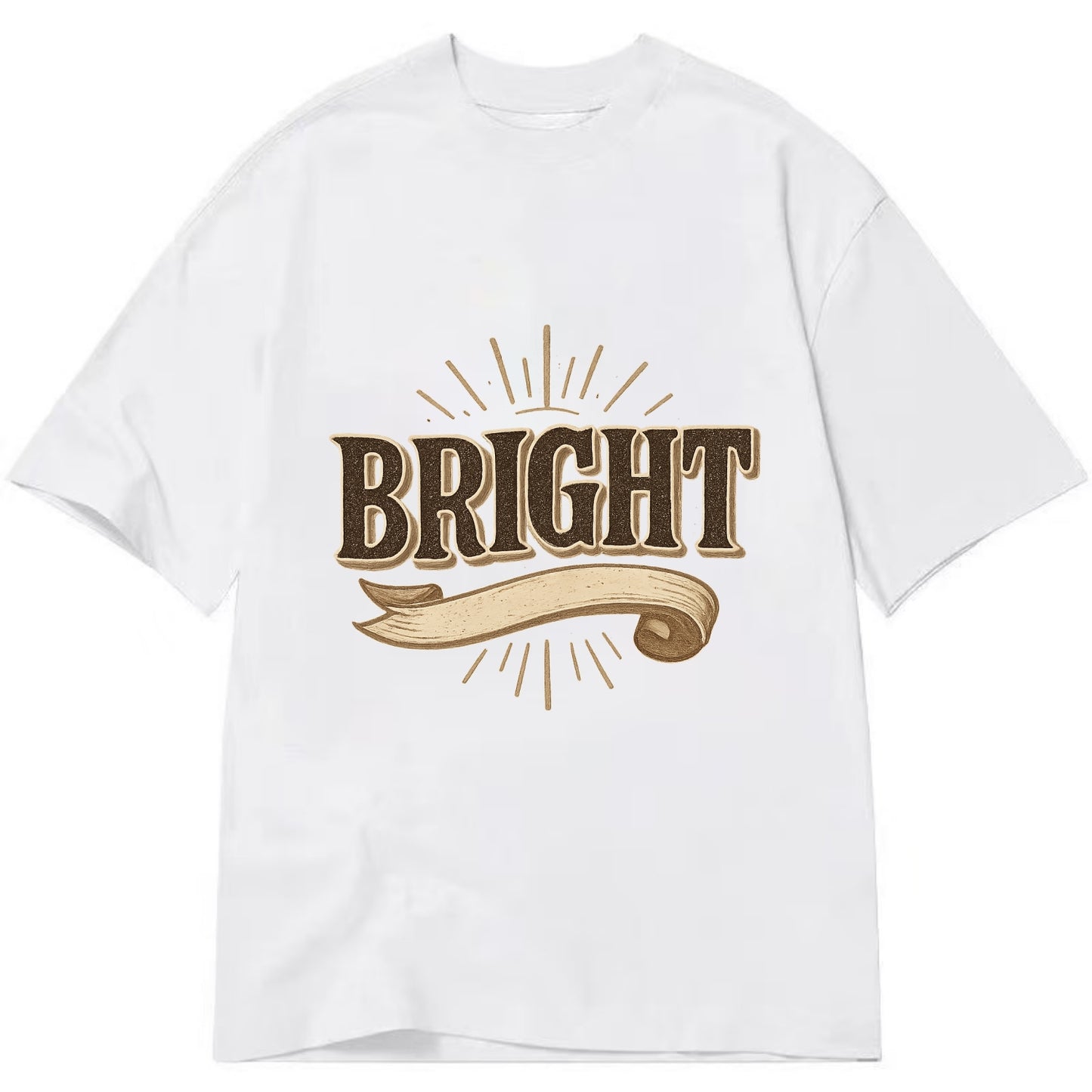 Bold typography design - "BRIGHT" - intelligent, shining - Classic T-shirt - White