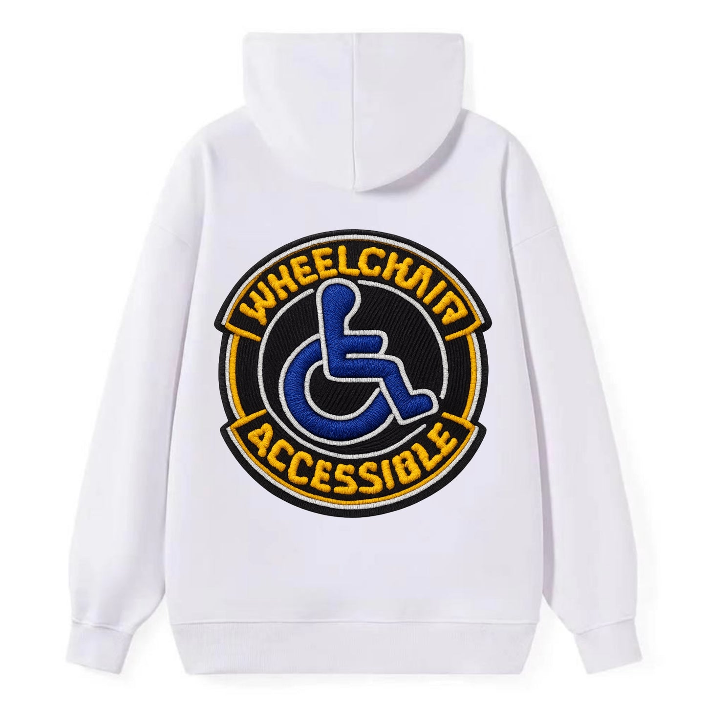 WHEELCHAIR ACCESSIBLE - accessibility symbol in blue , inclusion - Classic Pullover Hoodie - White