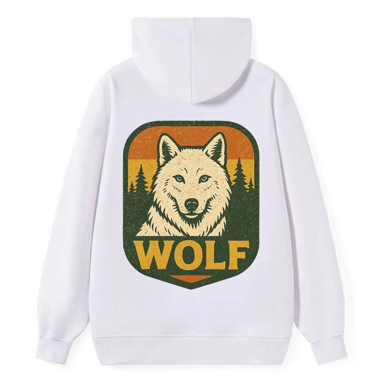 Arctic White Wolf - Classic Pullover Hoodie - White