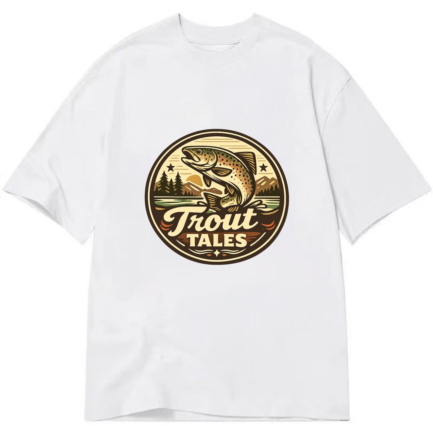 Trout Tales Adventure Emblem - Classic T-shirt - White