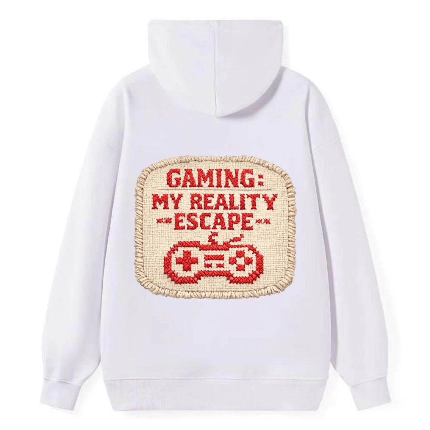 GAMING: MY REALITY ESCAPE - red game escape - red - gaming reality escape - Classic Pullover Hoodie - White
