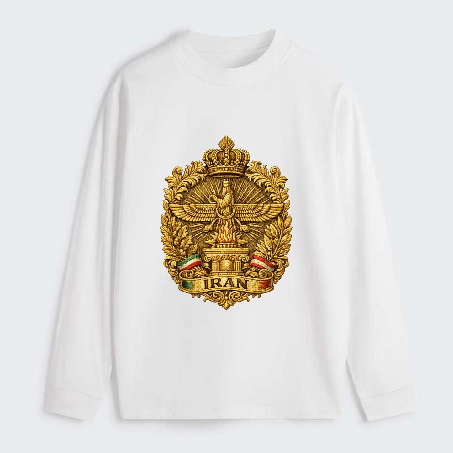 Iran Fire Temple Emblem - Classic Long Sleeve Shirt - White