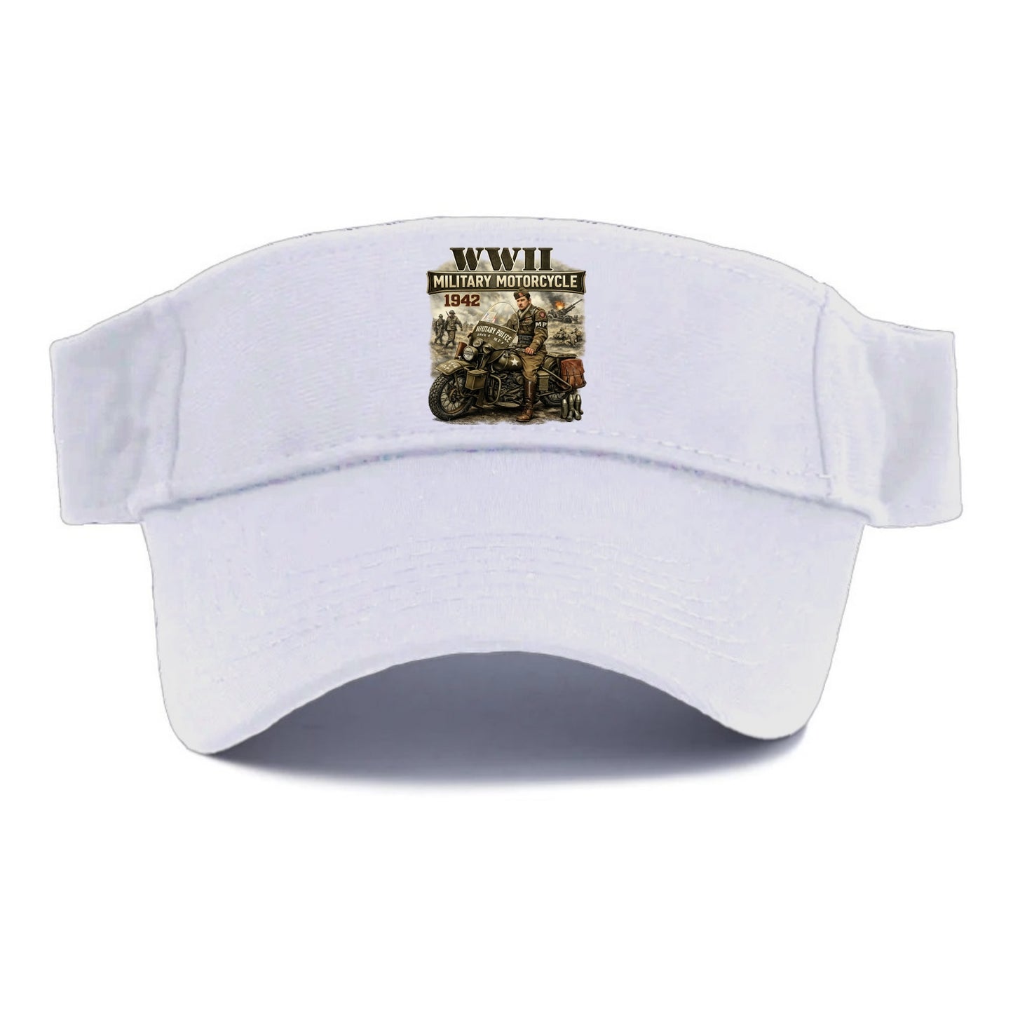 Wwii Military Motorcycle 1942 - Visor - White