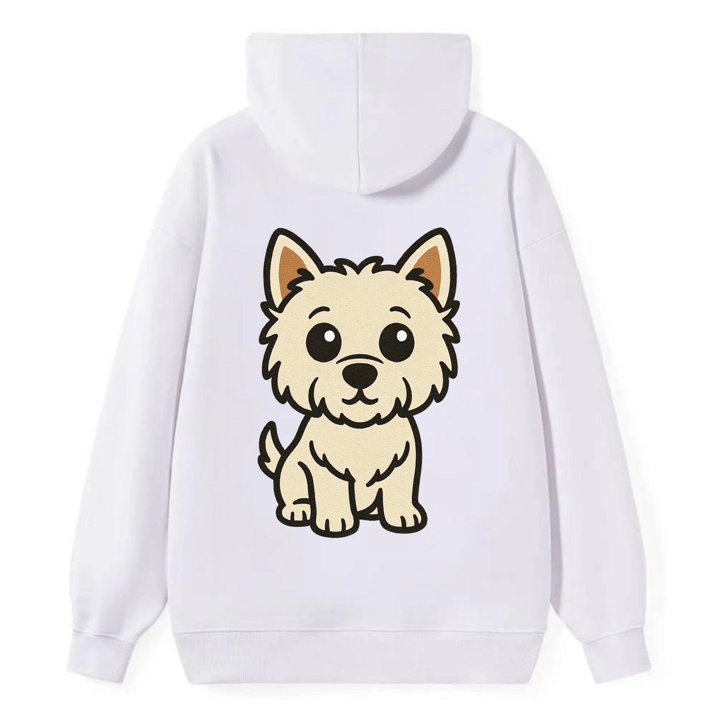 West Highland White Terrier - Alert standing pose - Classic Pullover Hoodie - White
