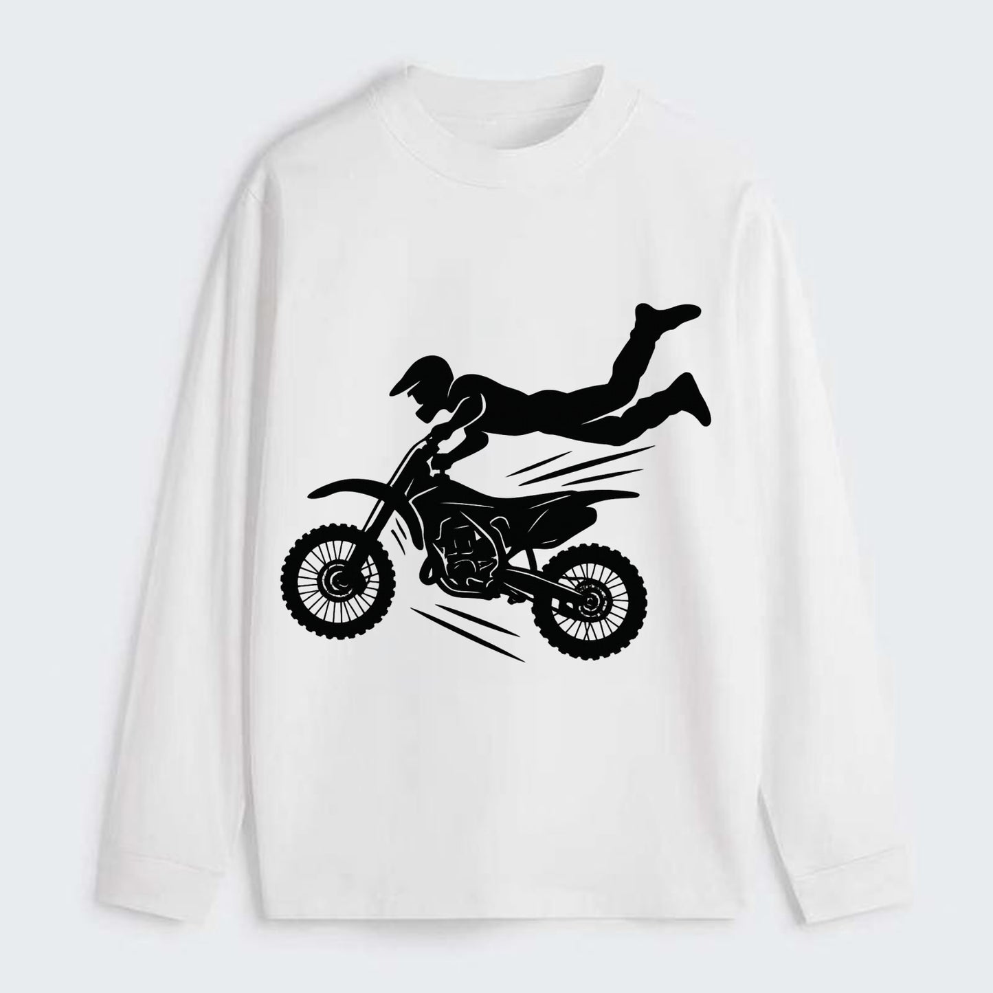 Motocross rider airborne trick - Classic Long Sleeve Shirt - White