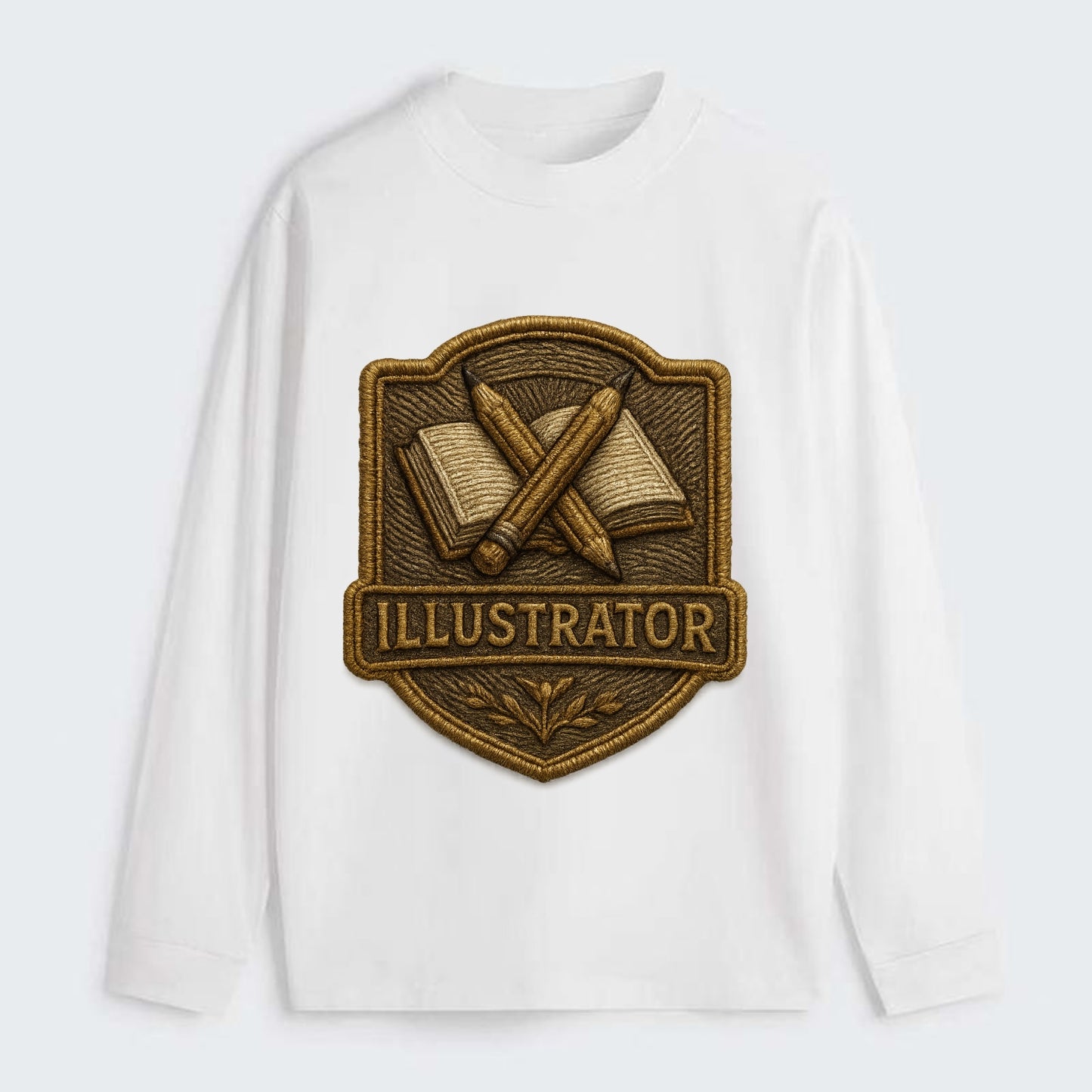 Pencils and sketchbook - illustrator badge - Classic Long Sleeve Shirt - White