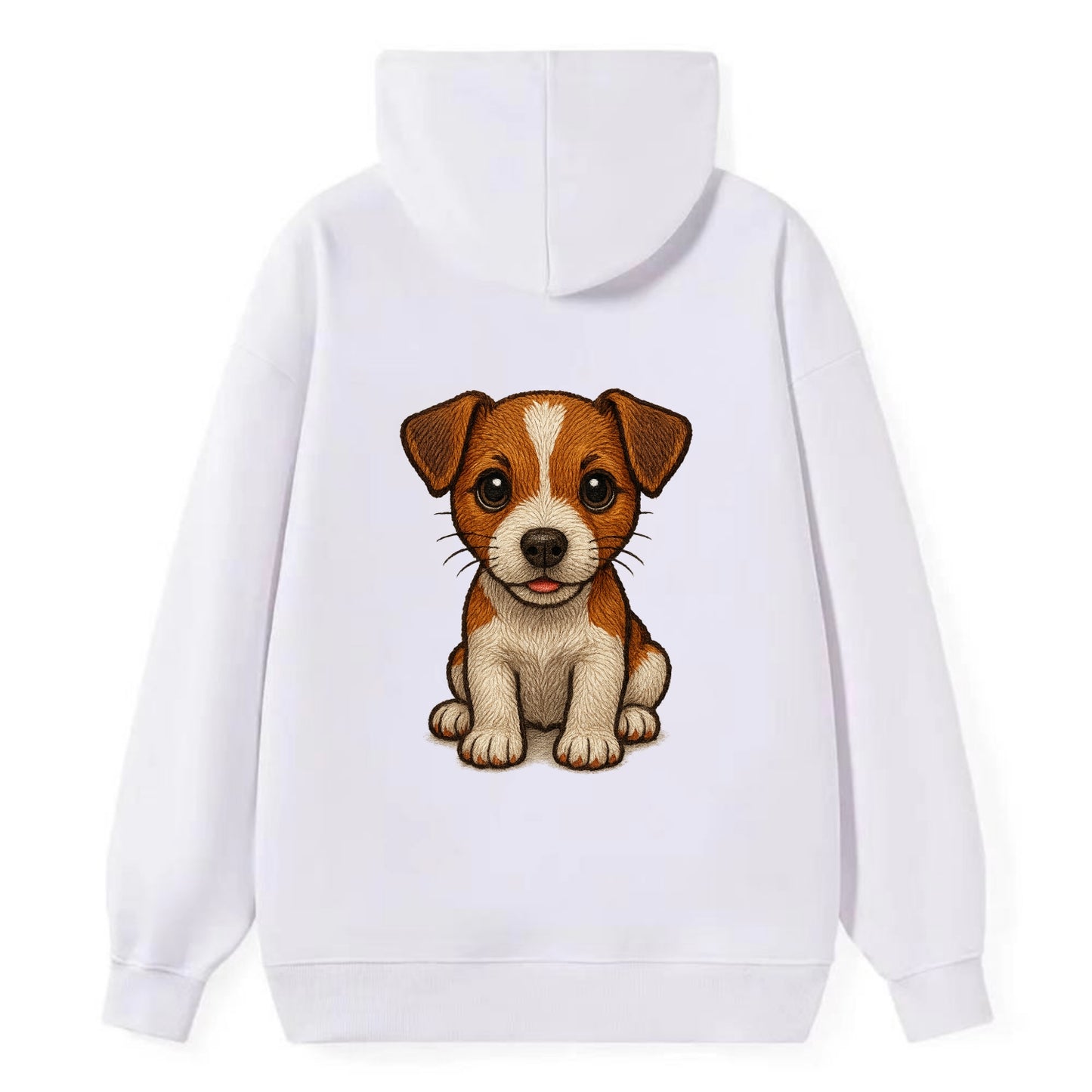 Baby Jack Russell Terrier Puppy - white with markings, alert ears, - Classic Pullover Hoodie - White