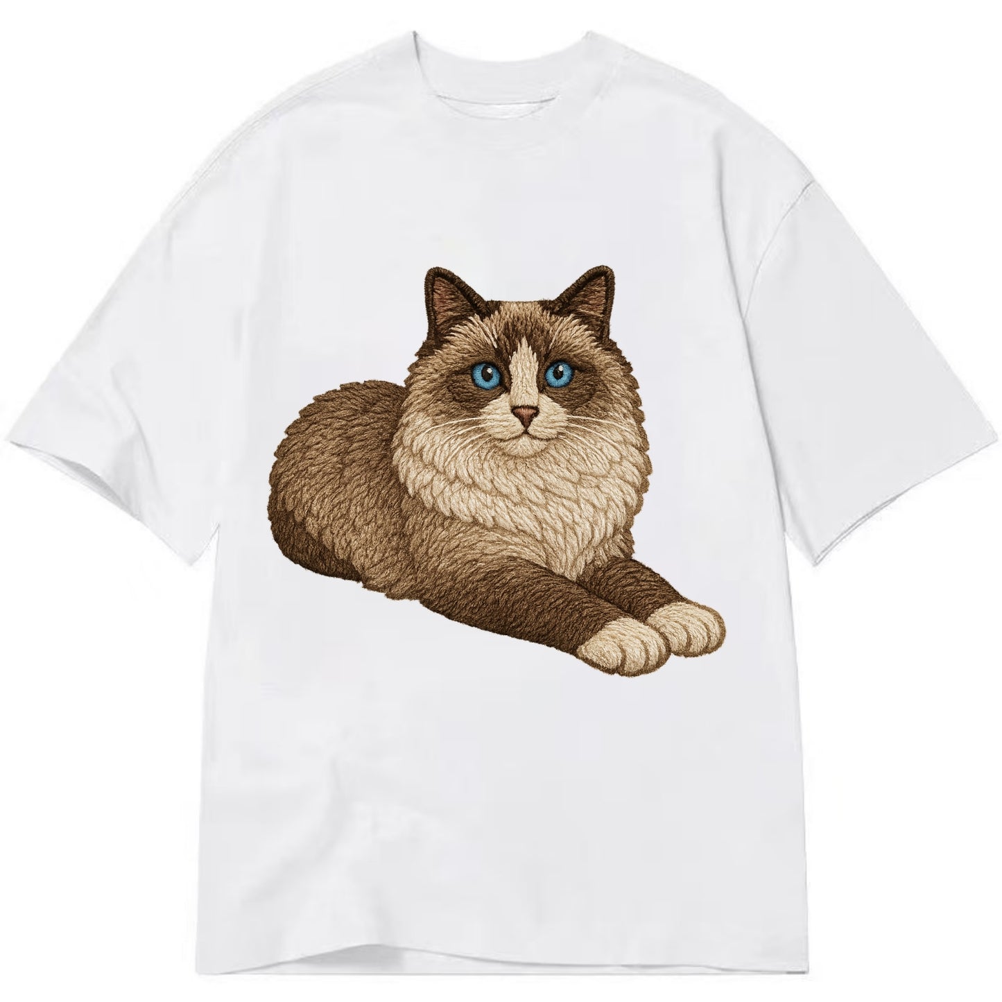 Ragdoll relaxed lying down with head up Classic T-shirt - White
