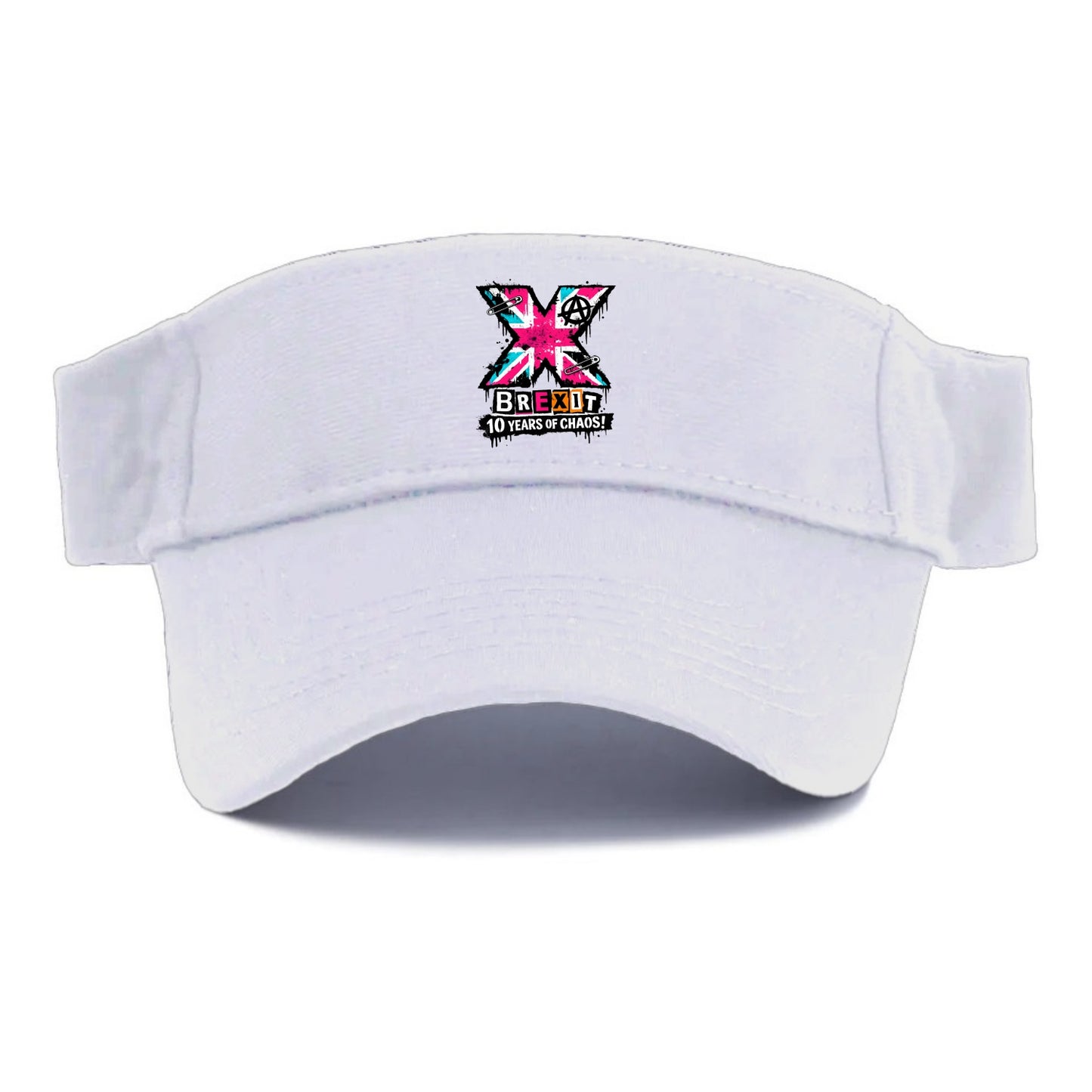 X YEARS | Roman numeral X massive | Union Jack fill pattern | Bold statement design | - Visor - White