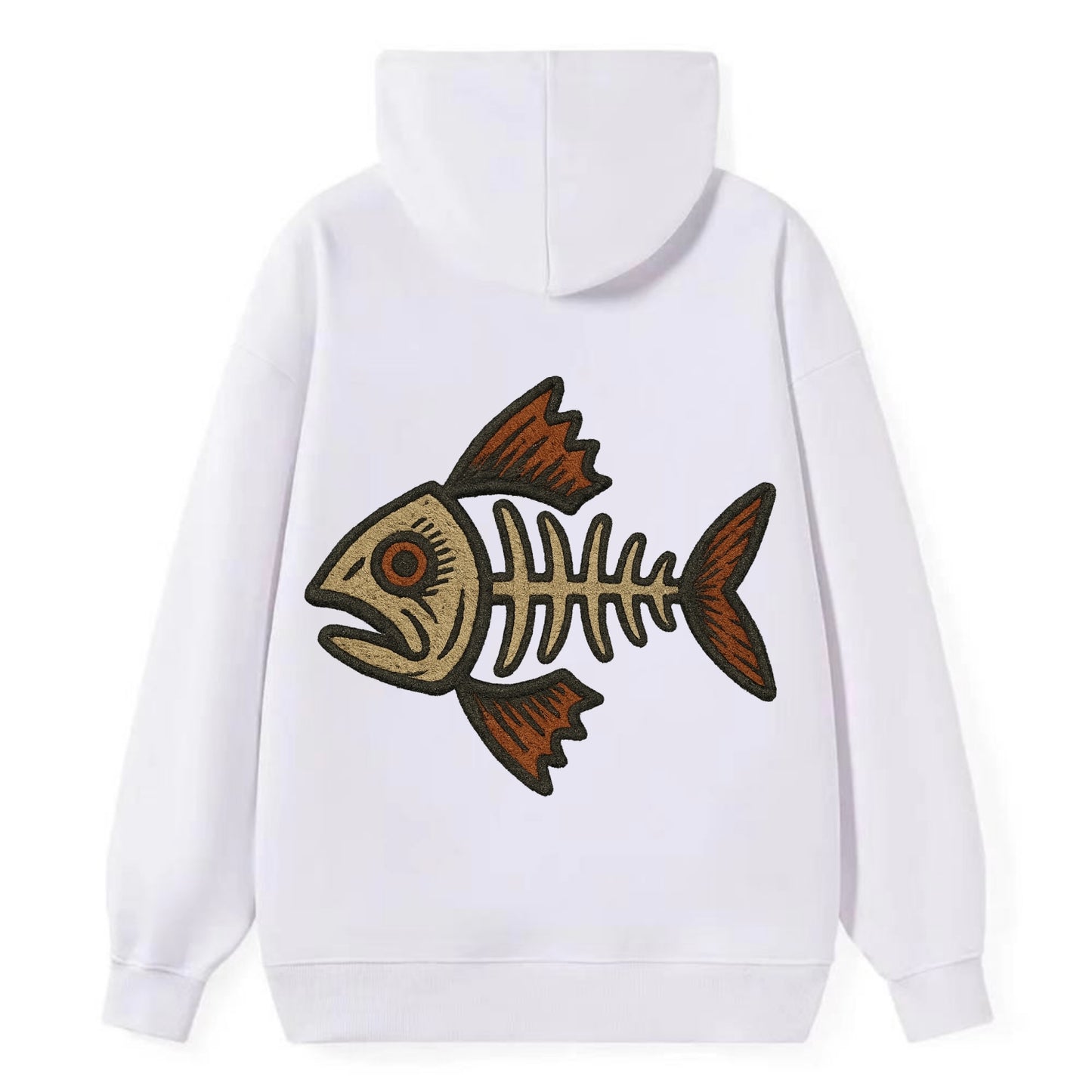 Fish Skeleton - Classic Pullover Hoodie - White