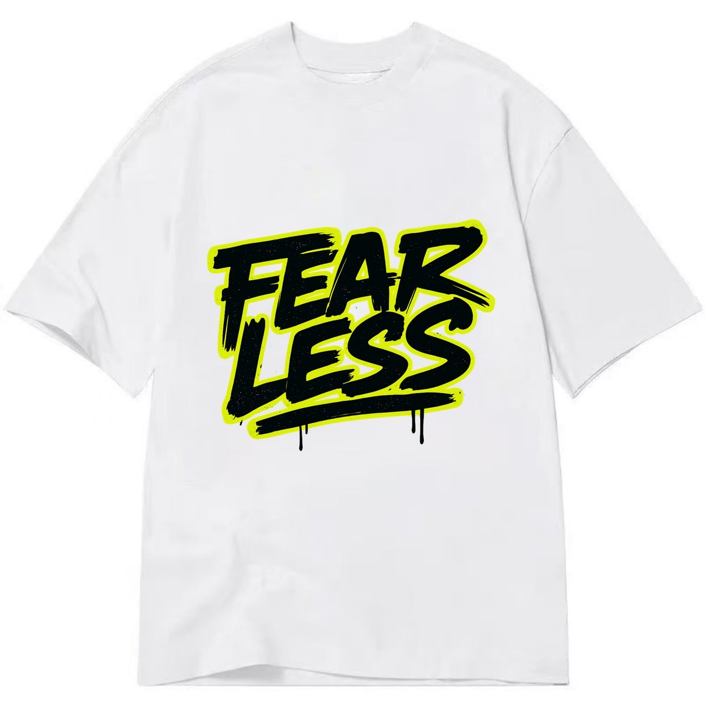 Bold typography design - "FEARLESS" - courage, bravery, facing challenges head on - Classic T-shirt - White