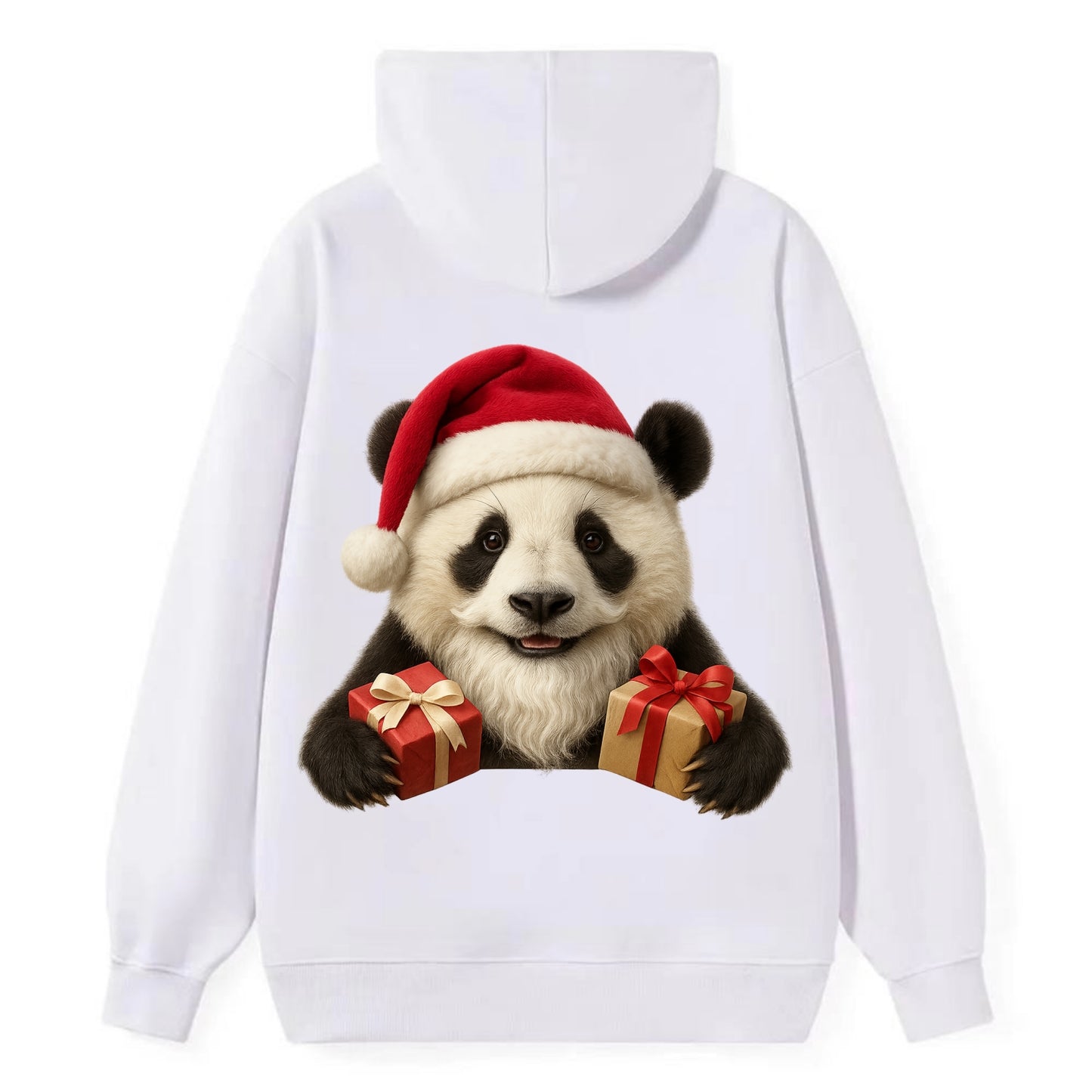 Santa Panda - Classic Pullover Hoodie - White