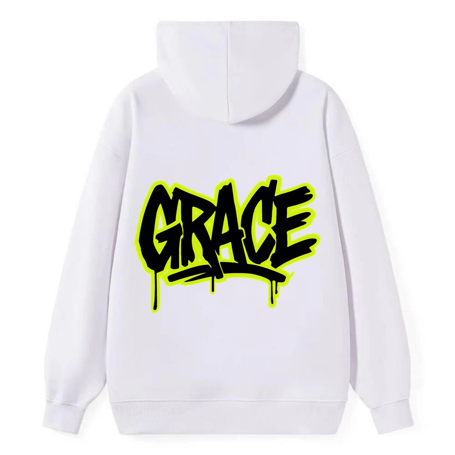 Bold typography design - "GRACE" - elegance under pressure, divine favor - Classic Pullover Hoodie - White
