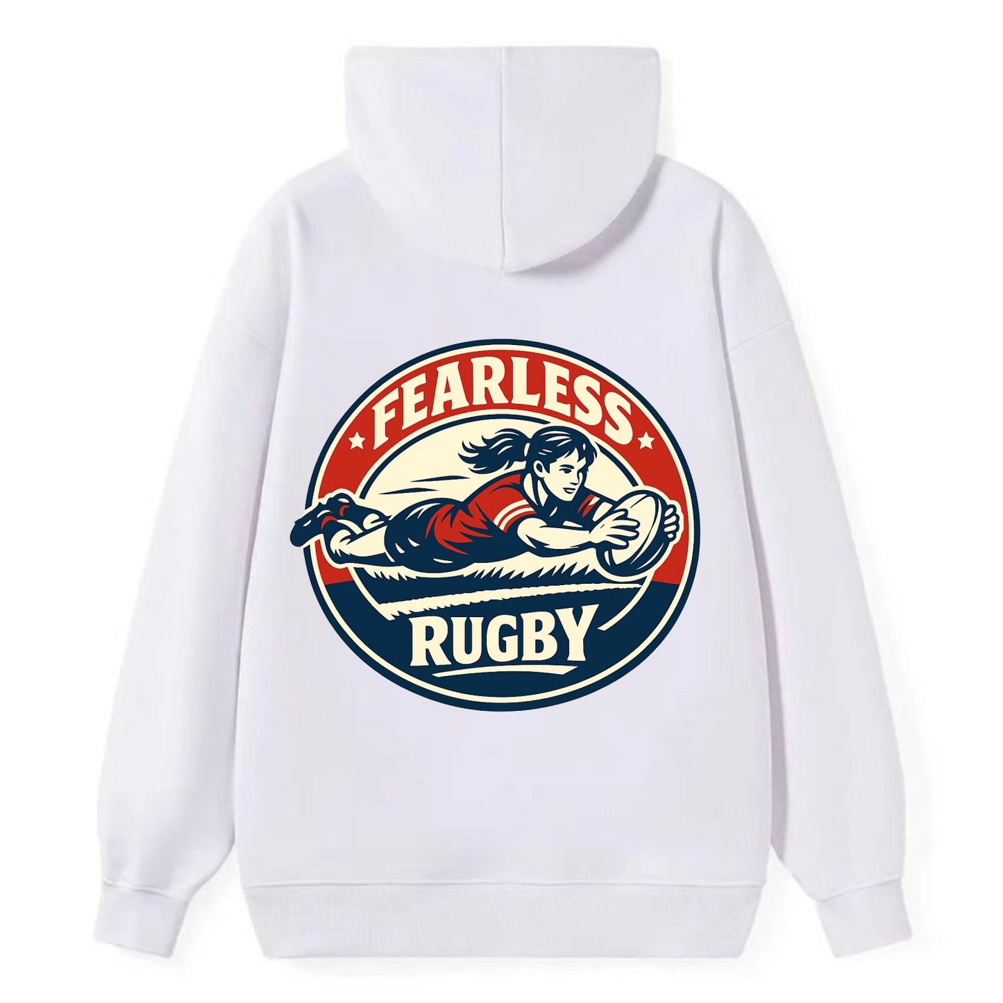 Fearless Try Scorer Emblem - Classic Pullover Hoodie - White