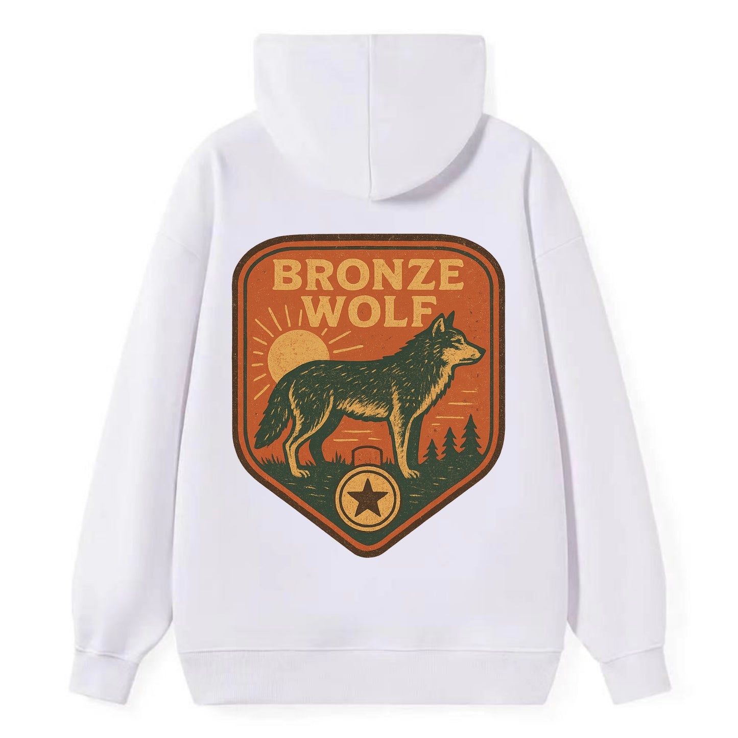 Bronze Wolf Medal - Classic Pullover Hoodie - White