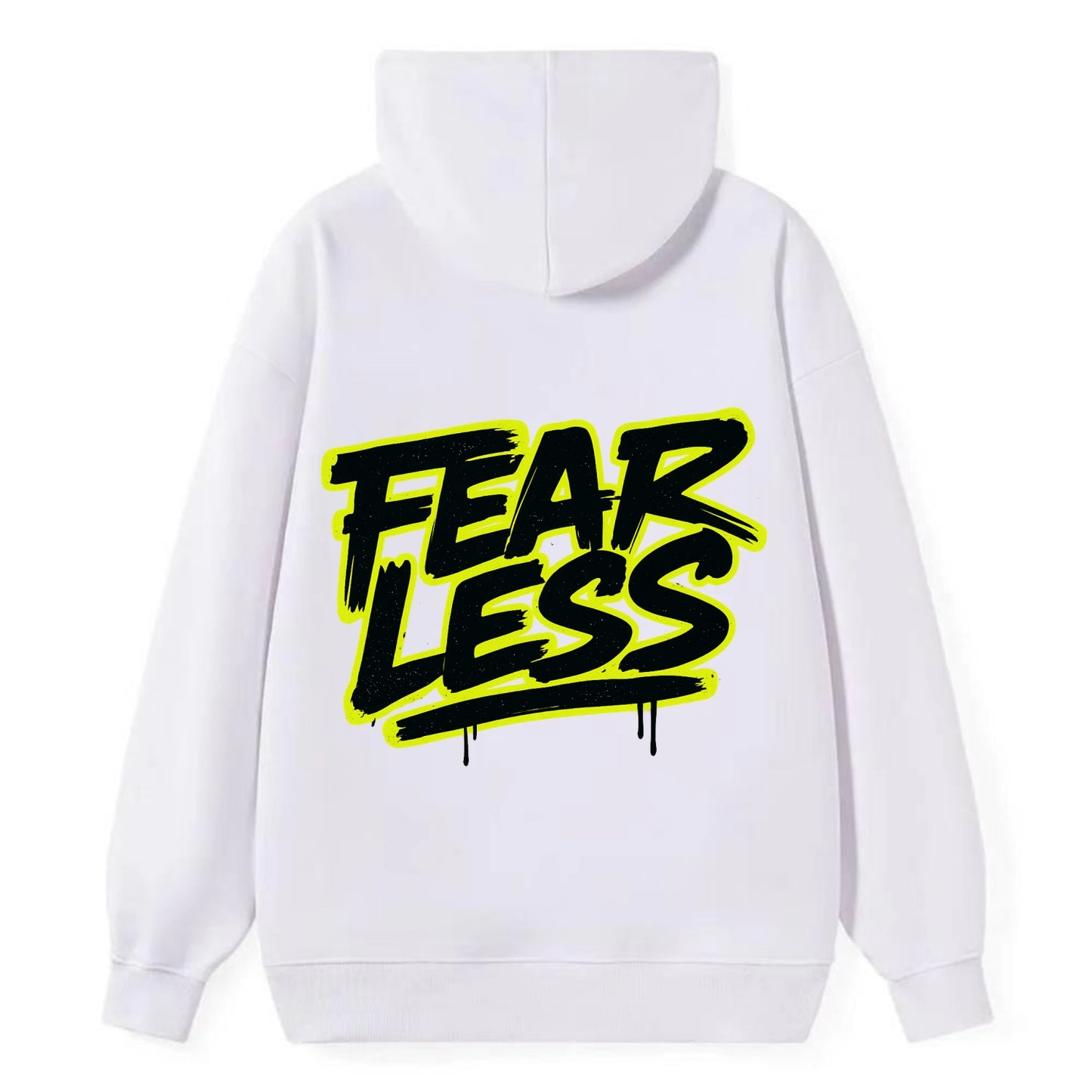 Bold typography design - "FEARLESS" - courage, bravery, facing challenges - Classic Pullover Hoodie - White