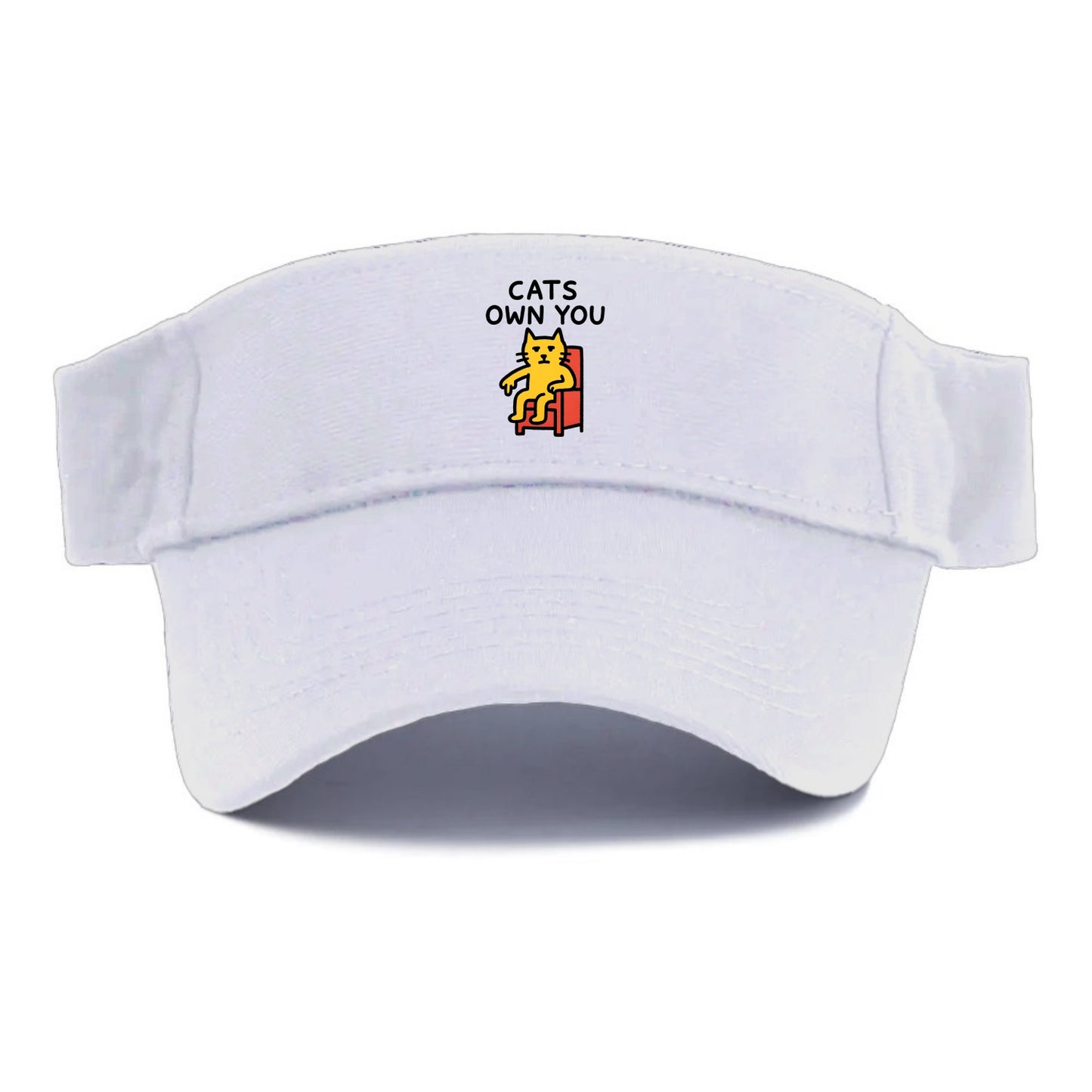 CATS OWN YOU | Cat on throne pointing down - Visor - White