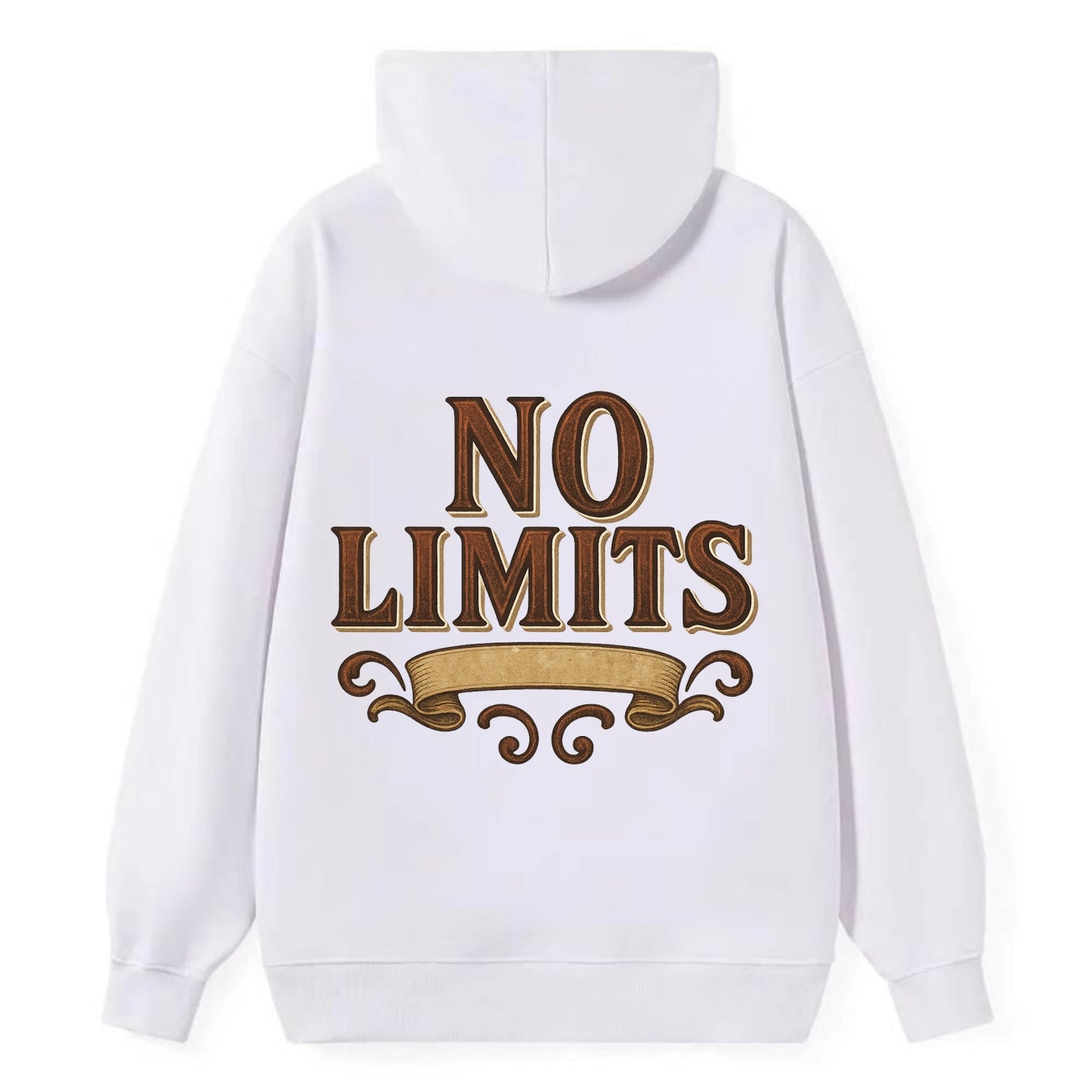 Bold typography design - "NO LIMITS" - boundless potential - Classic Pullover Hoodie - White