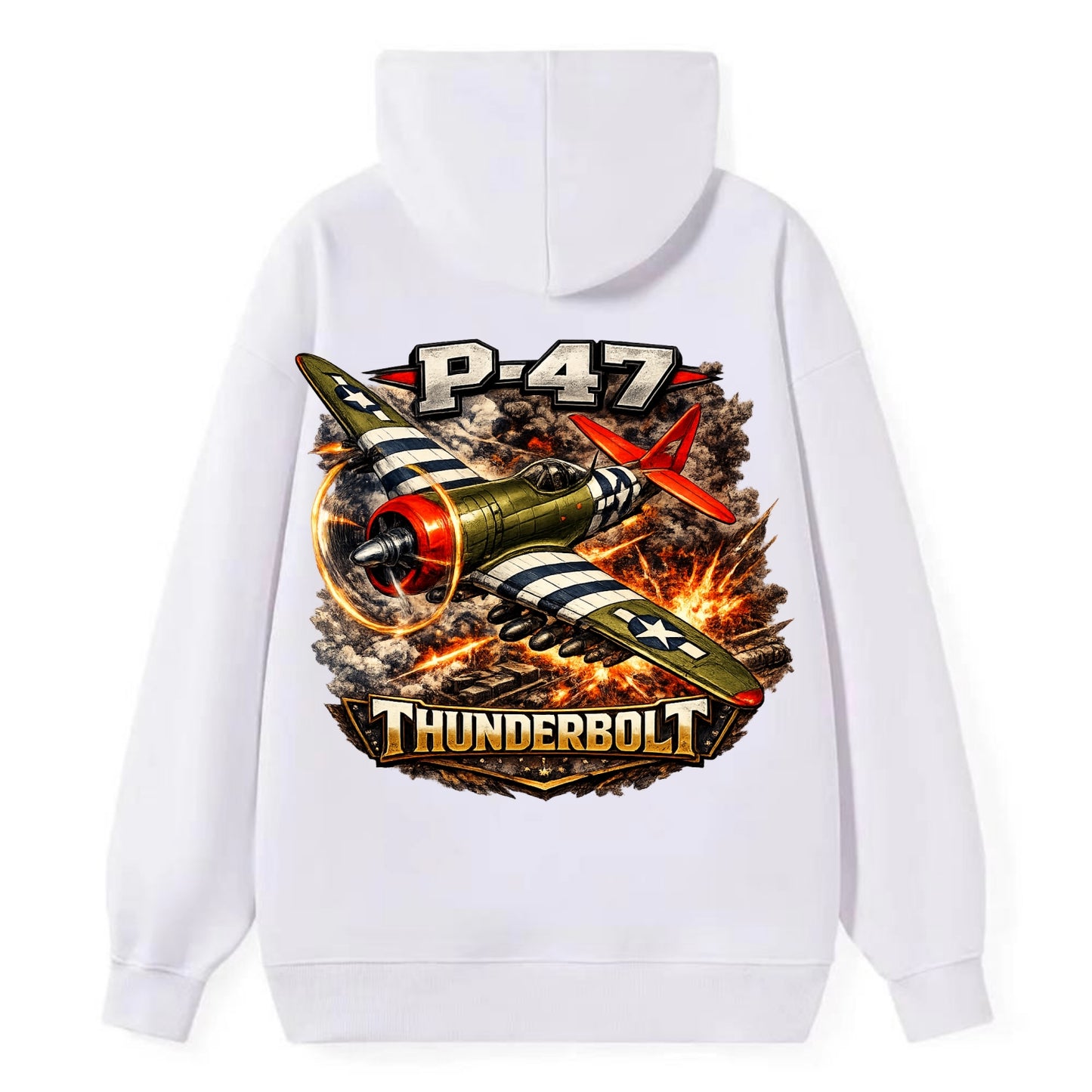P 47 Thunderbolt - Classic Pullover Hoodie - White