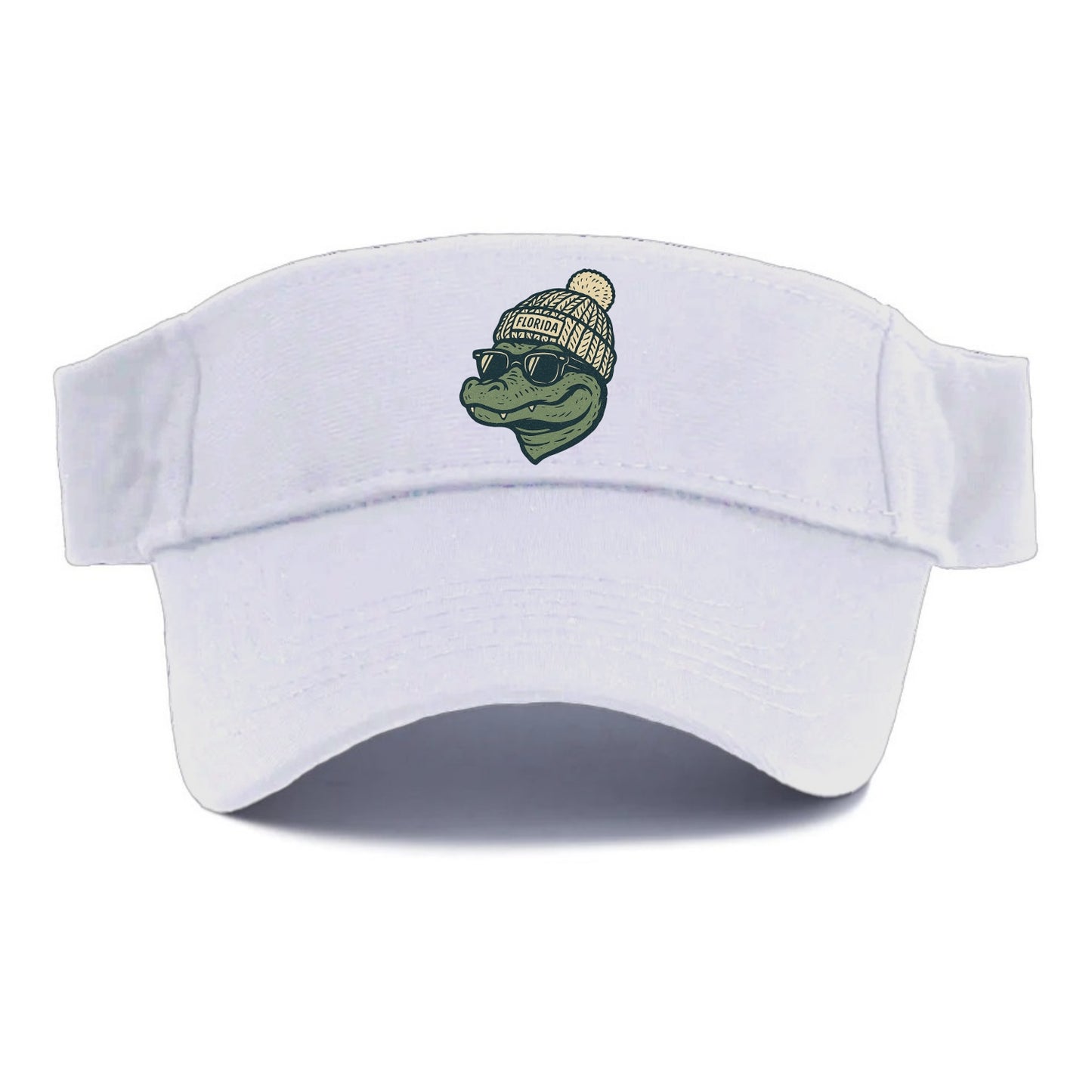Gainesville Gator wearing Florida beanie - Visor - White