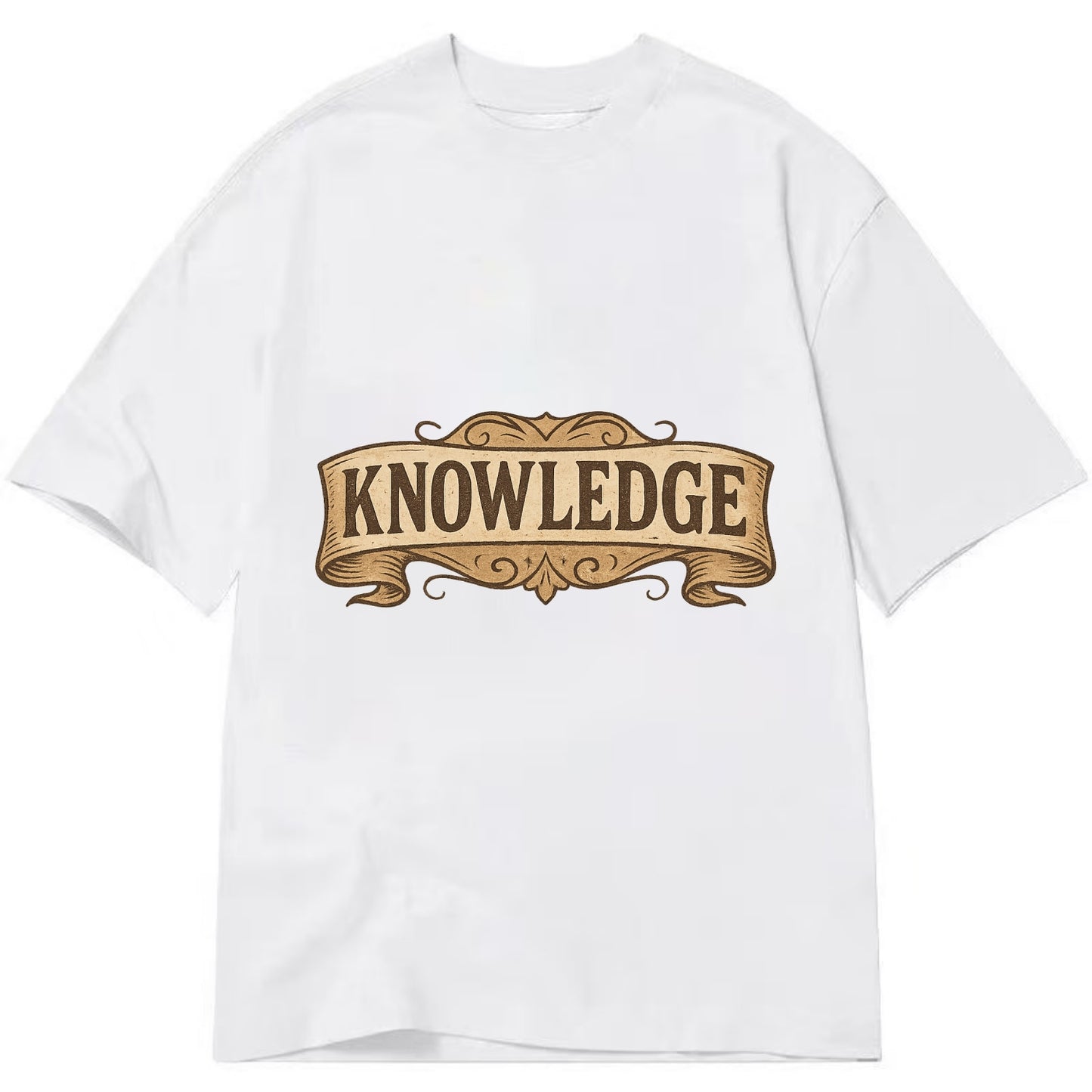 Bold typography design - "KNOWLEDGE" - learning, understanding - Classic T-shirt - White
