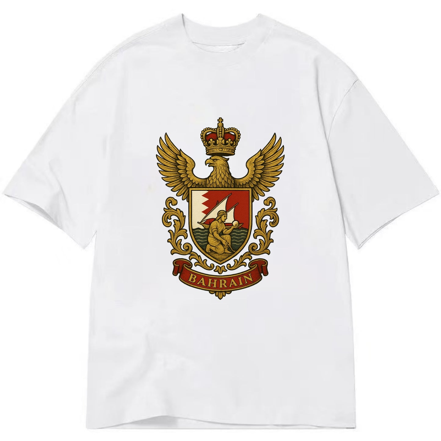 Bahrain Heritage Badge - Classic T-shirt - White
