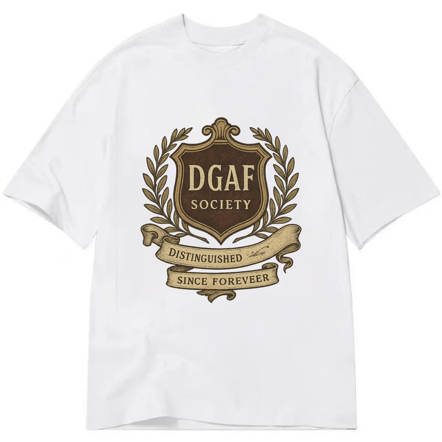 Official membership card design - "DGAF Society - Distinguished Members Since - Classic T-shirt - White