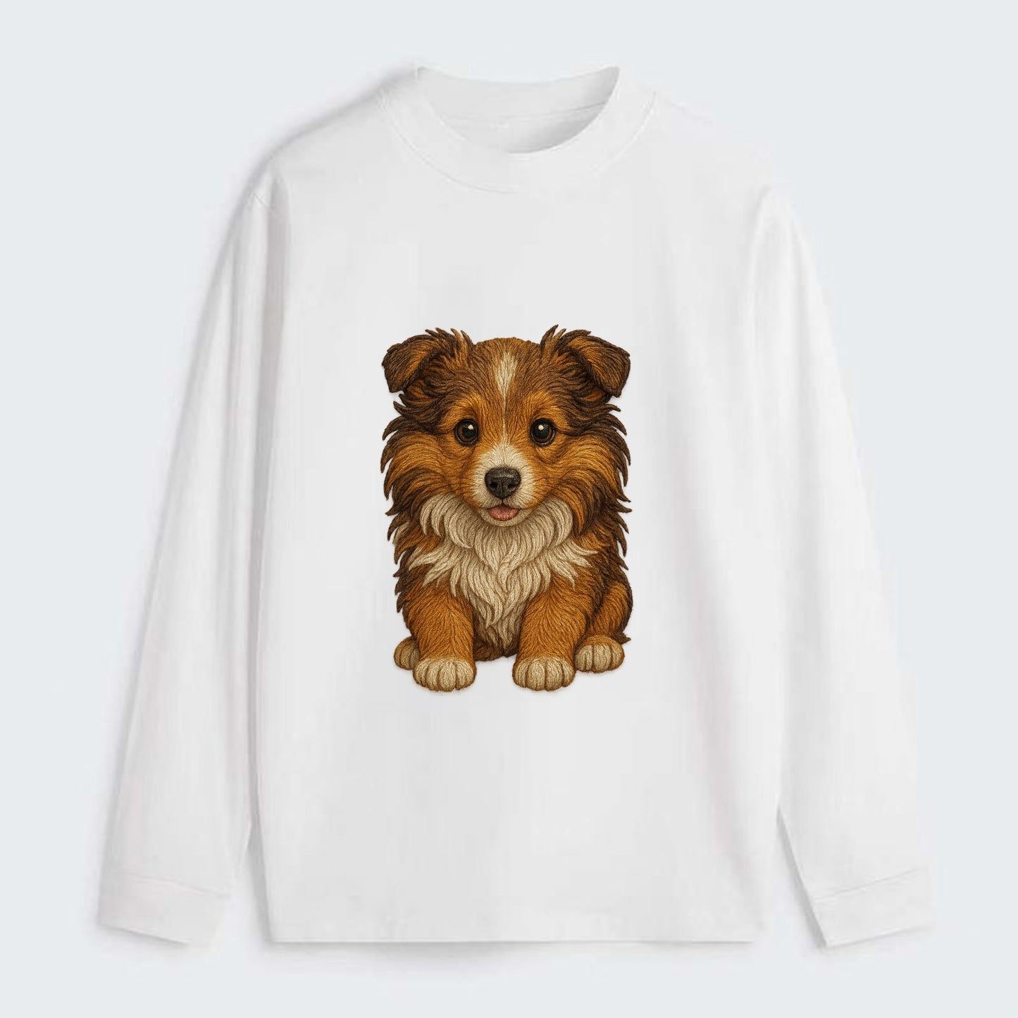 Baby Shetland Sheepdog Puppy - mini collie look, flowing mane, - Classic Long Sleeve Shirt - White