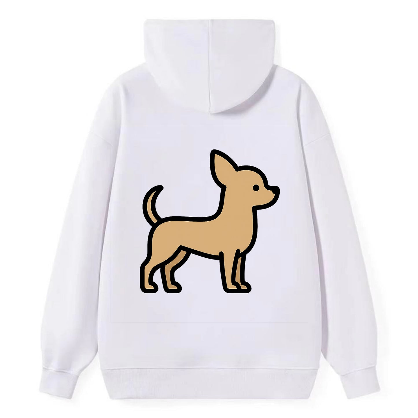Chihuahua - Tan smooth coat flat side profile - Classic Pullover Hoodie - White
