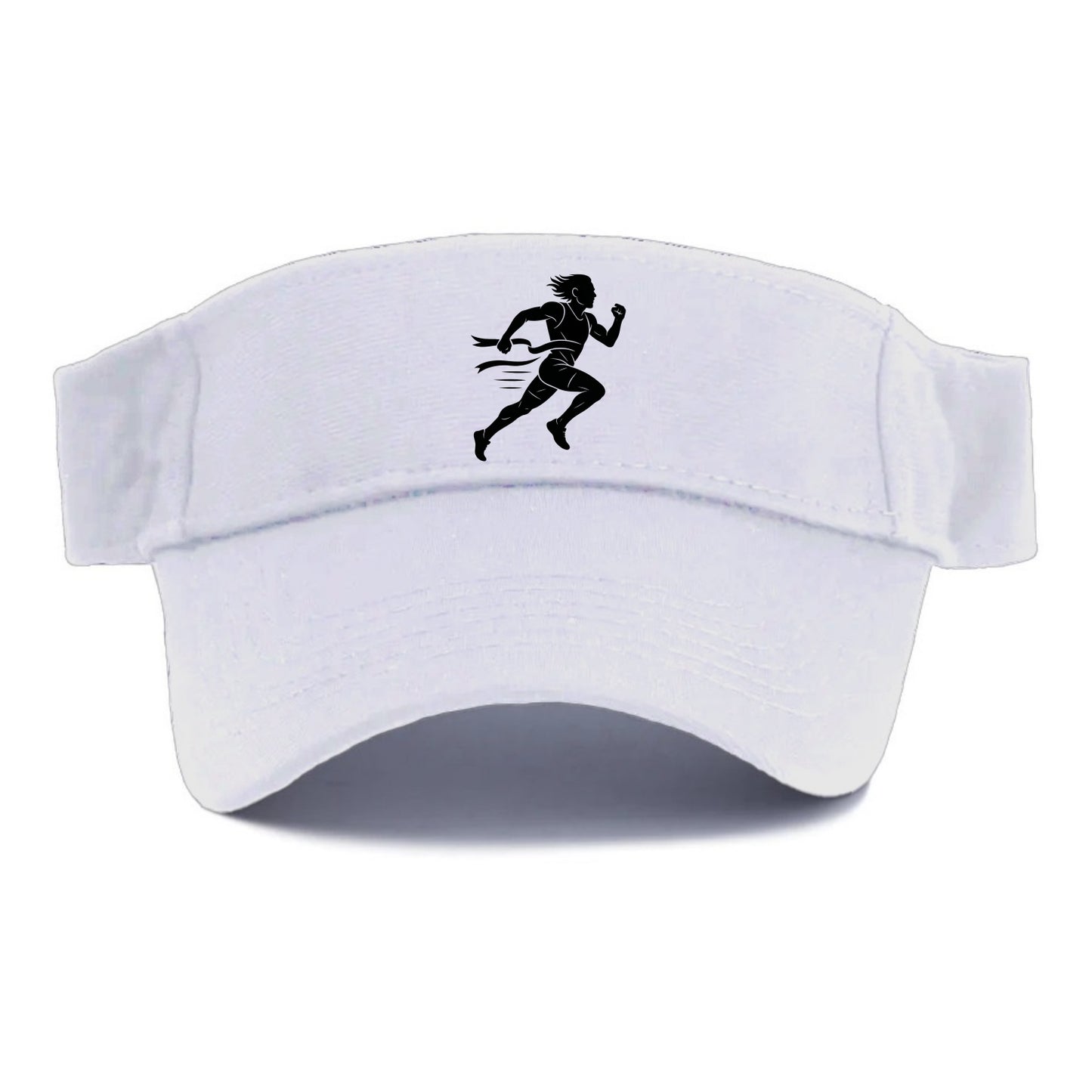 Runner sprinting finish line - Visor - White