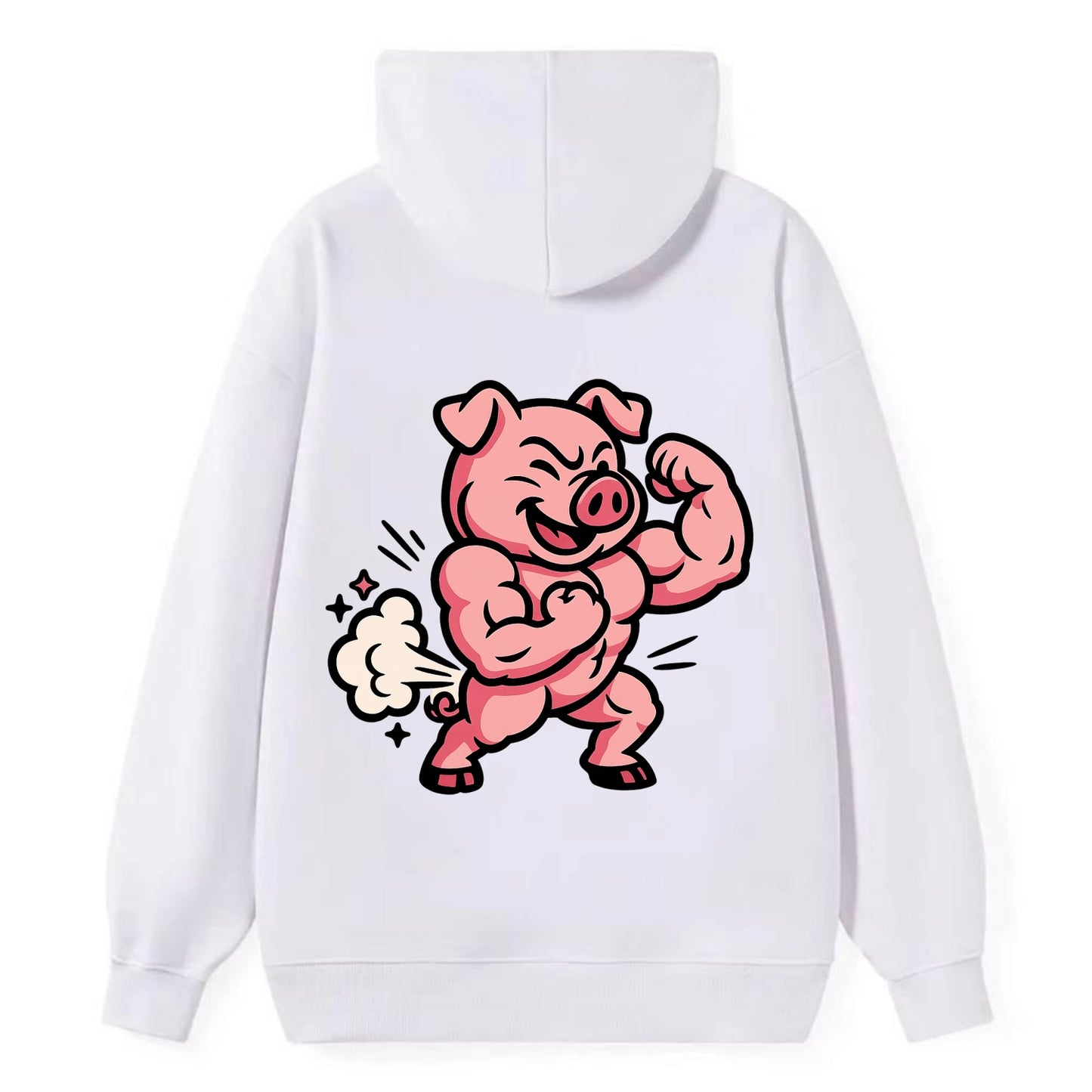 Strong Pig - Classic Pullover Hoodie - White