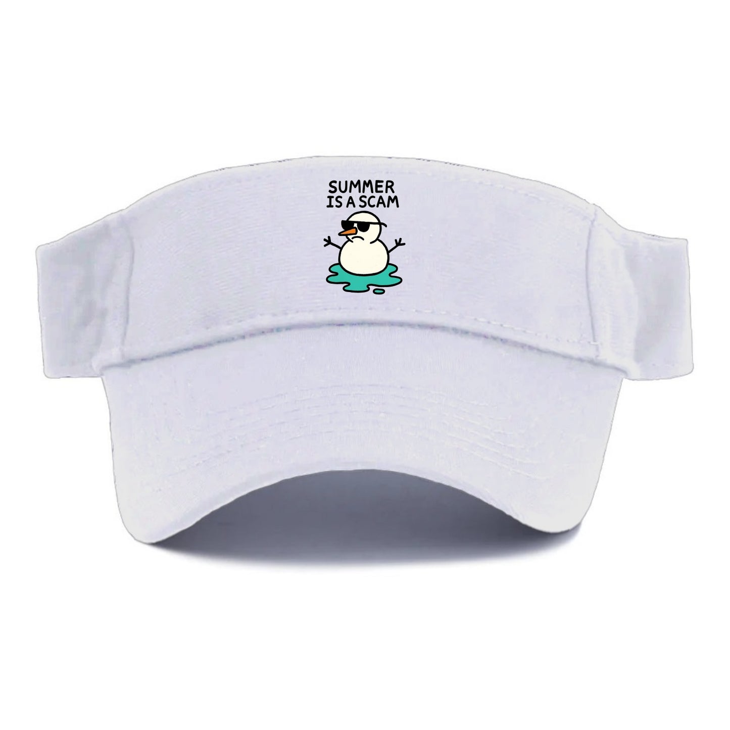 SUMMER IS A SCAM | Melting snowman in sunglasses - Visor - White
