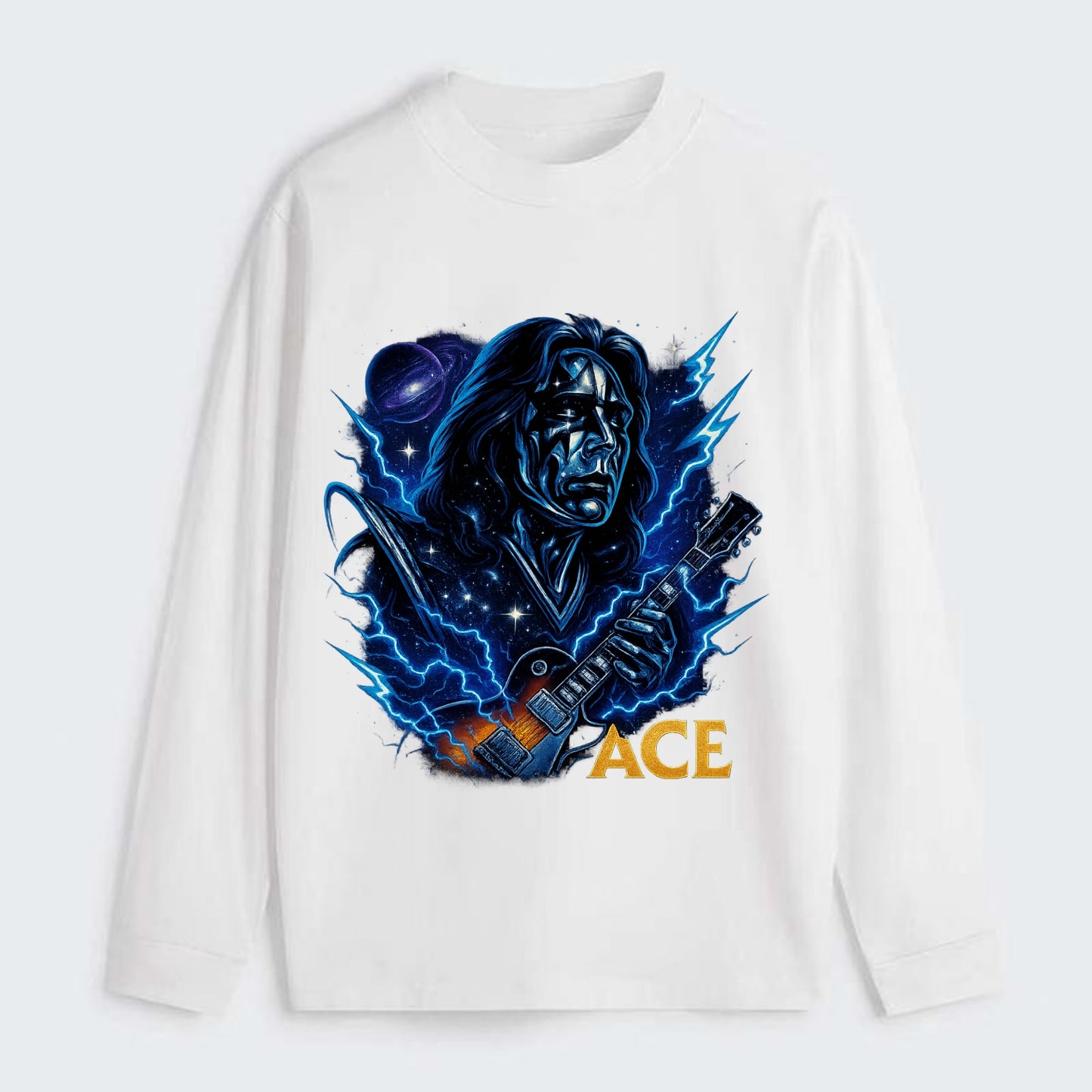 Cosmic Chrome Portrait - Classic Long Sleeve Shirt - White