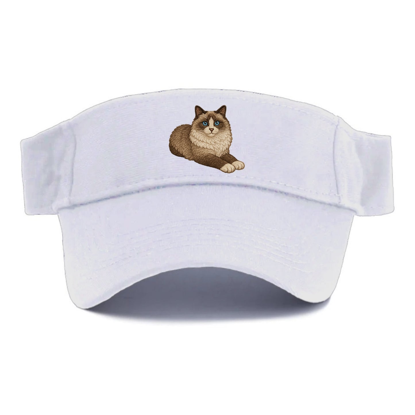 Ragdoll relaxed lying down with head up Visor - White