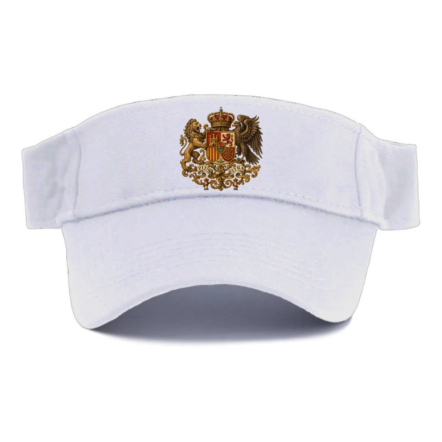 Spain Royal Logo (traditional Corona Real Española, Plus Ultra Banner, Premium Emblem) Visor - White
