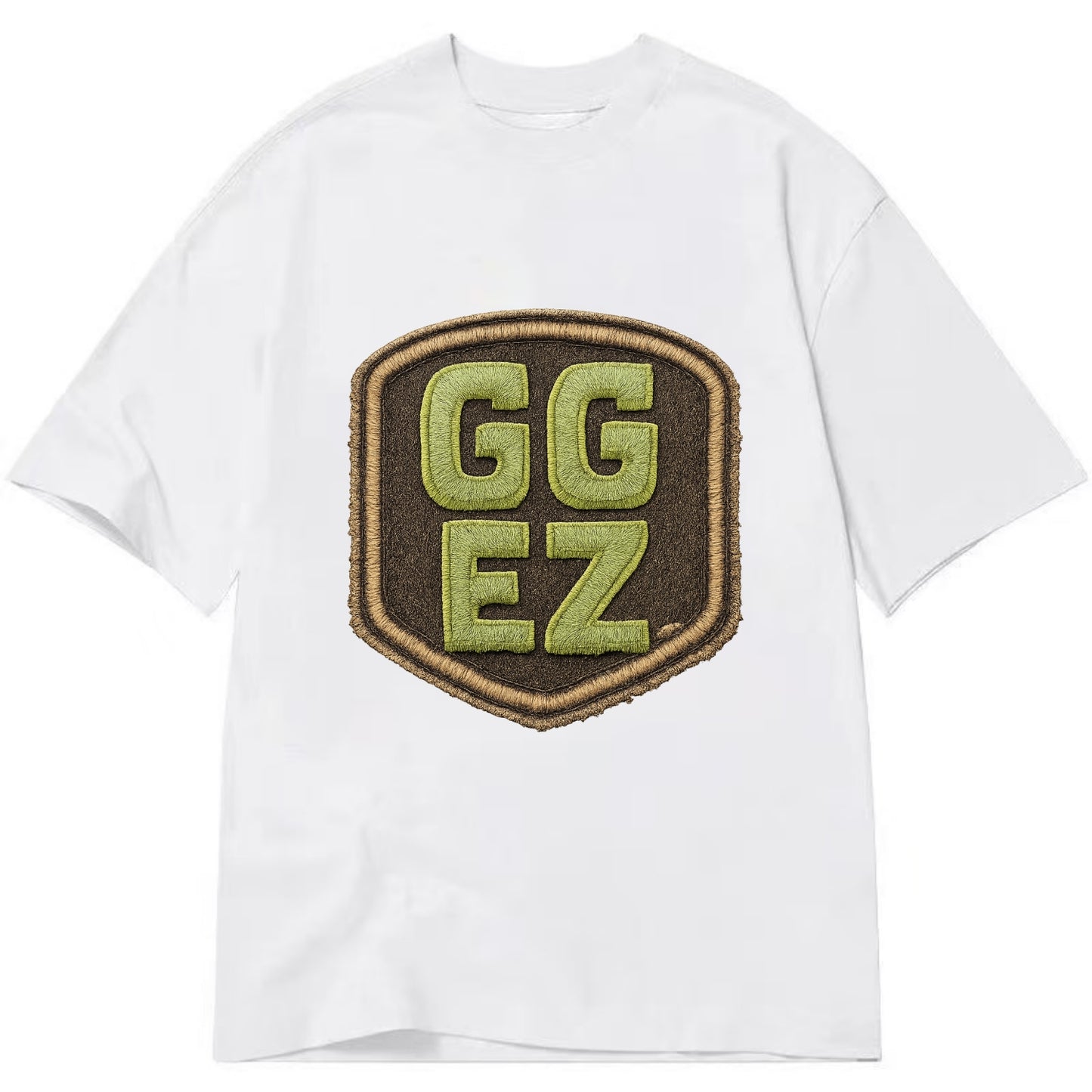GG EZ - victory text in neon green , easy win - Classic T-shirt - White