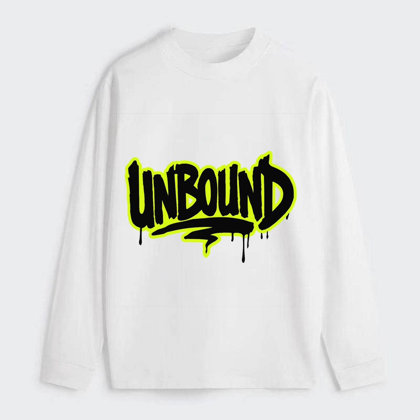 Bold typography design - "UNBOUND" - without limits, free from - Classic Long Sleeve Shirt - White