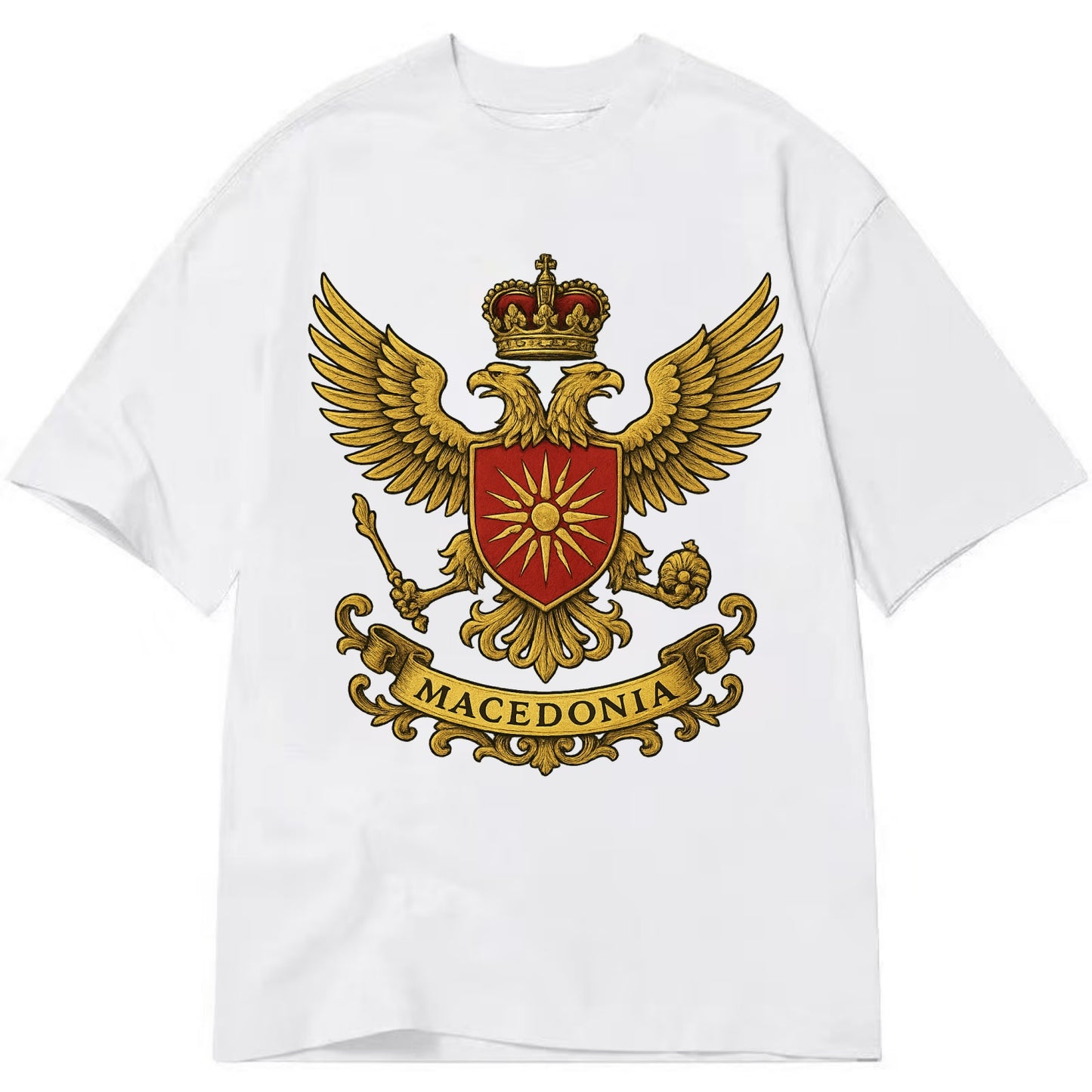 Macedonia Heritage Badge - Classic T-shirt - White