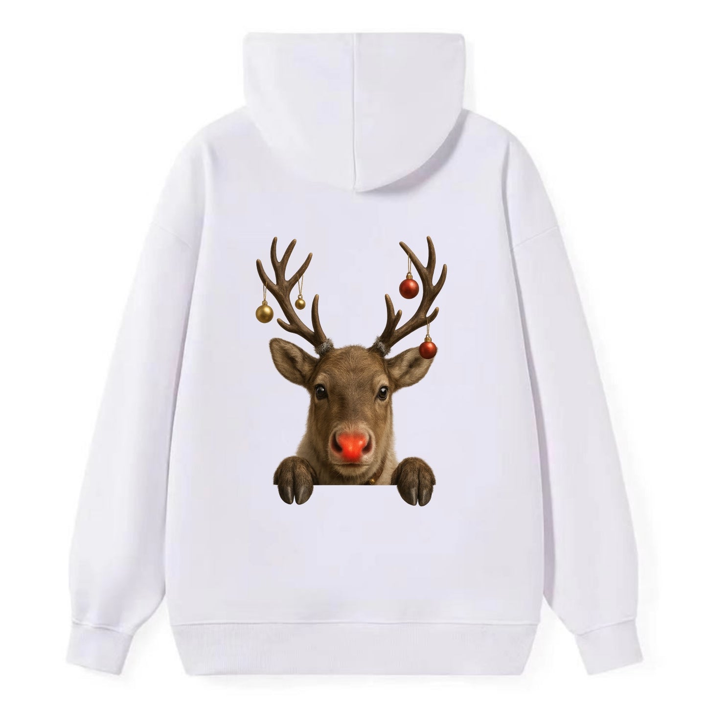 Christmas Reindeer - Classic Pullover Hoodie - White