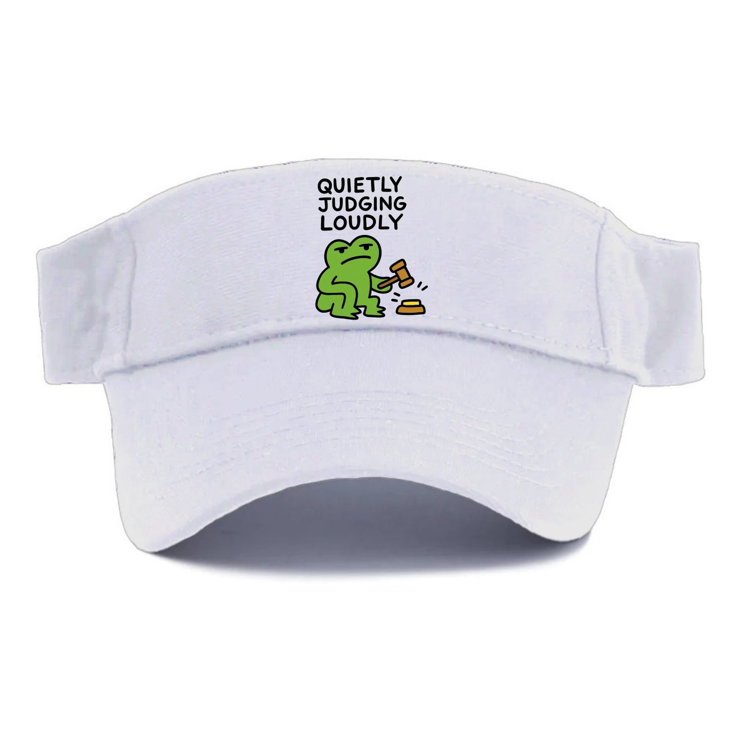 QUIETLY JUDGING LOUDLY | Silent gavel banging - Visor - White