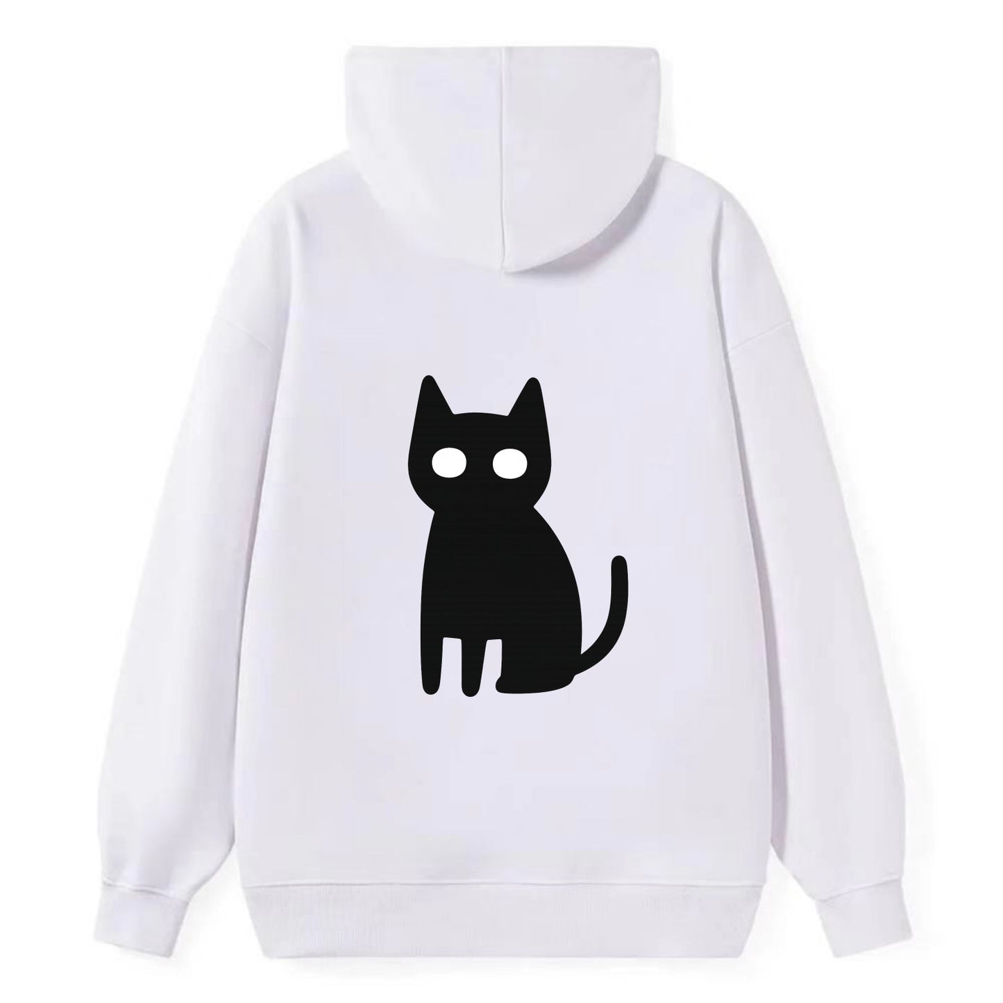 YOU MUST EMBRACE THE VOID | Black cat st - Classic Pullover Hoodie - White