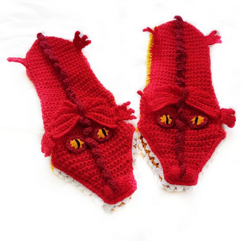 Cozy Knitted Dino & Dragon Socks | Fun, Warm, & Unique Additional Image 10