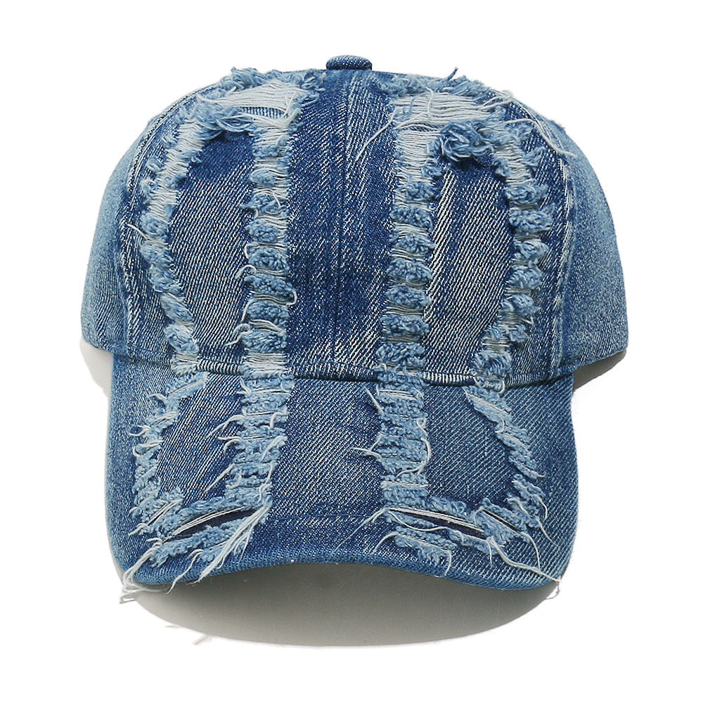 Vintage Washed Distressed Denim Baseball Cap Additional Image 10