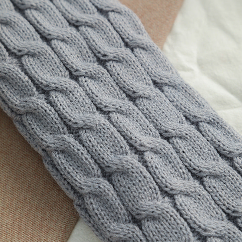 Cozy Wool Blend Leg Warmers - Korean Twist Knit Additional Image 10