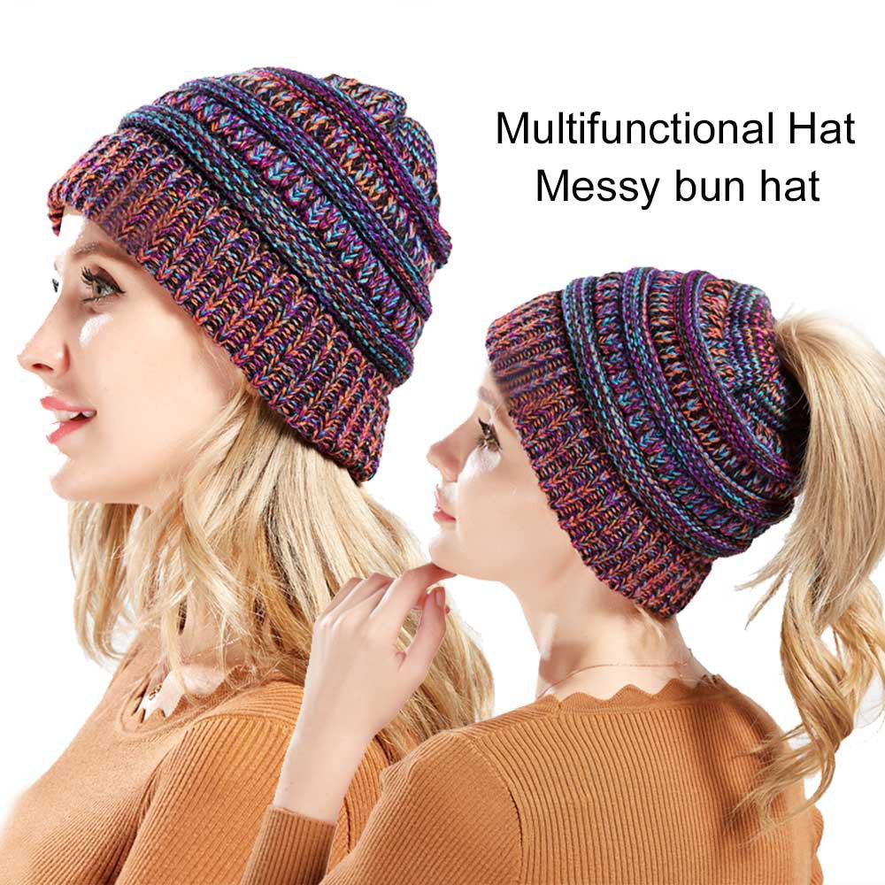 Chic Ponytail Knit Hat - Cozy & Stylish Additional Image 10